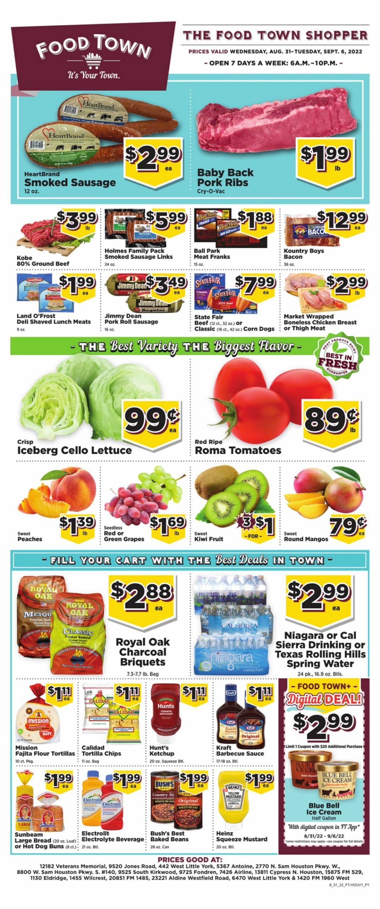 Food Town Ad from 08/31/2022