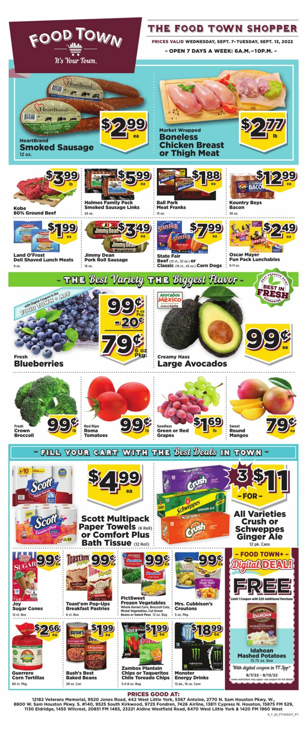 Food Town Ad from 09/07/2022