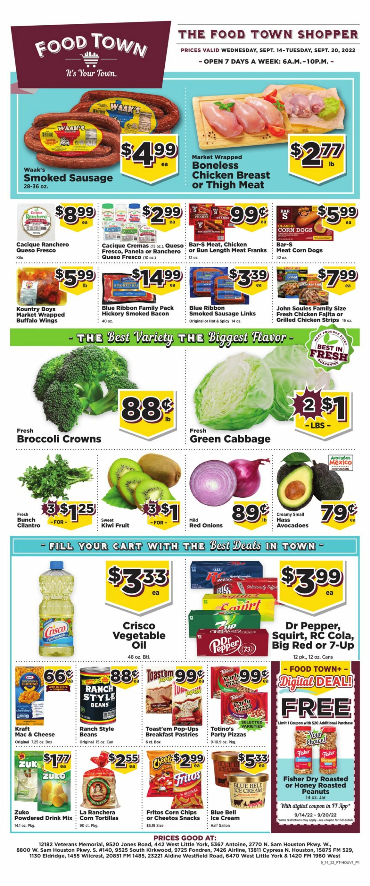 Food Town Ad from 09/14/2022
