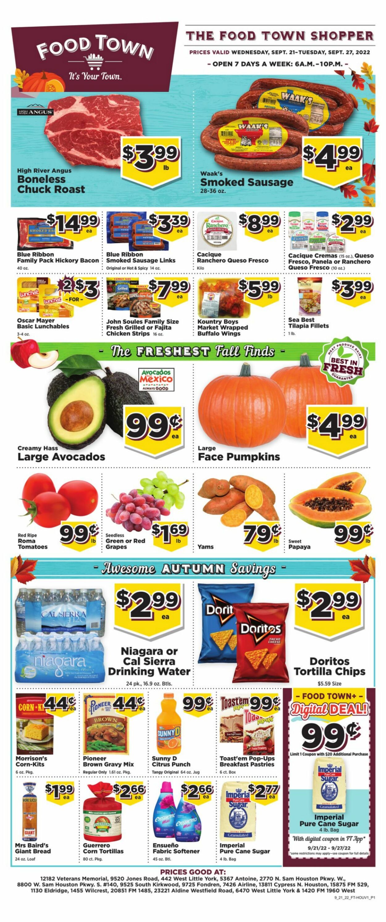 Food Town Ad from 09/21/2022