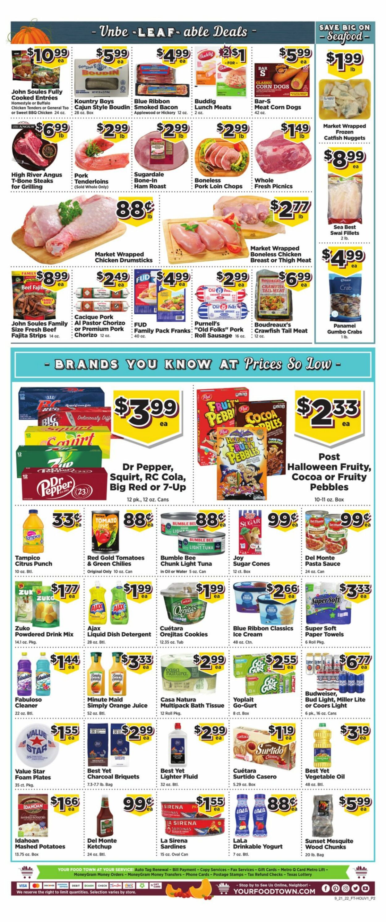 Food Town Ad from 09/21/2022
