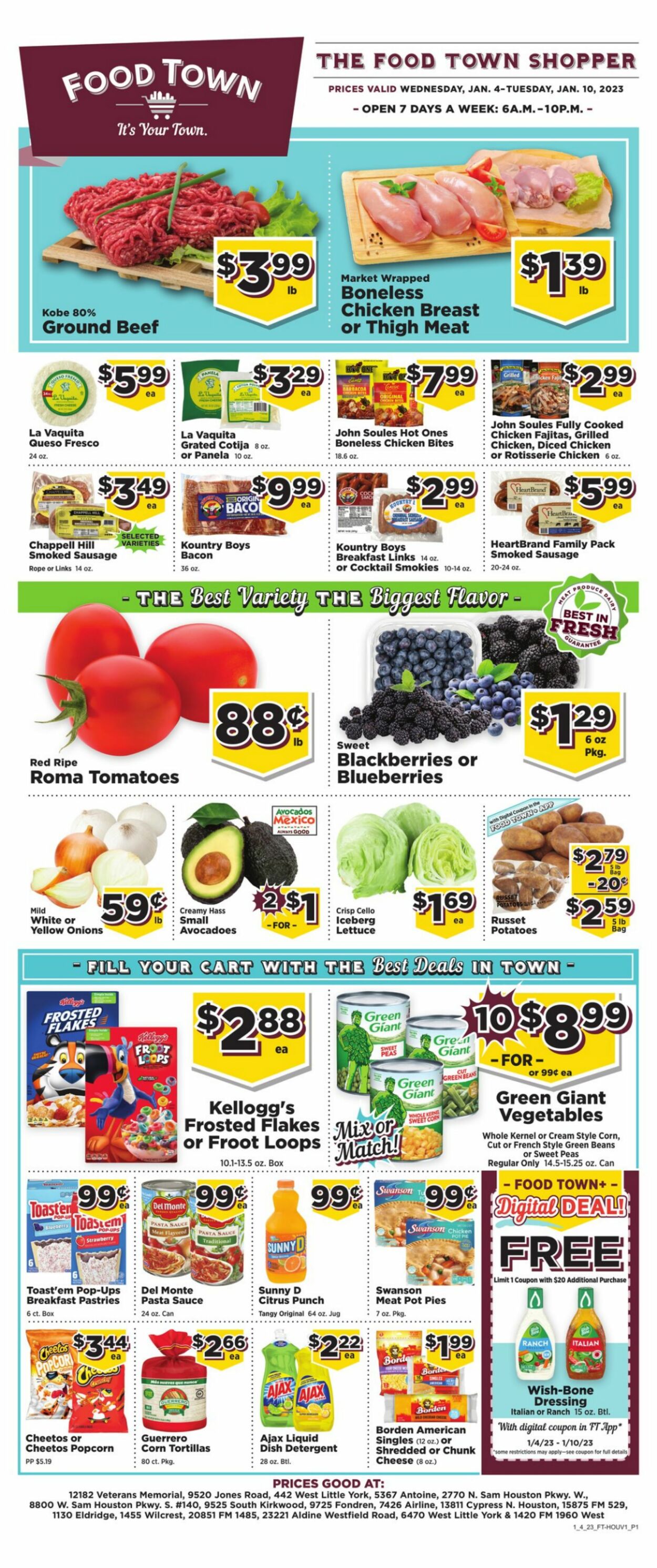 Food Town Ad from 01/04/2023