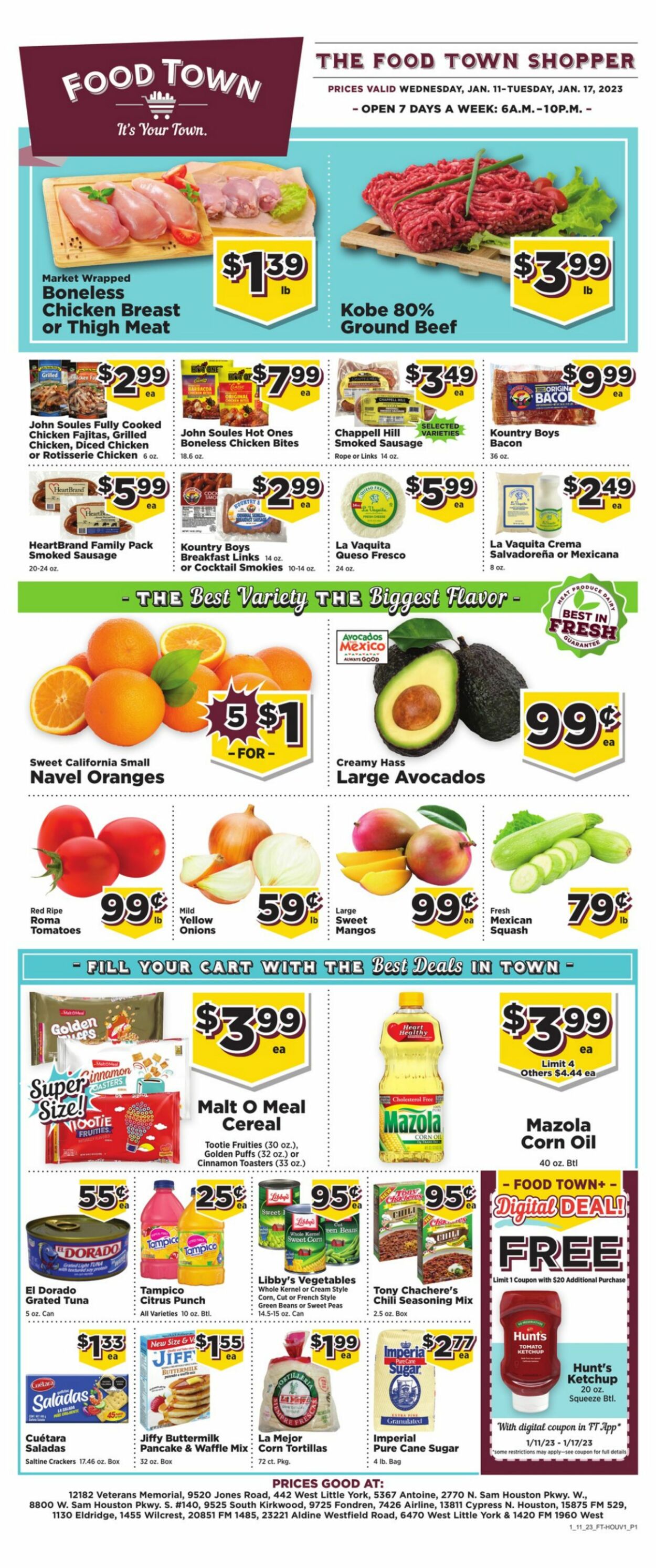 Food Town Ad from 01/11/2023