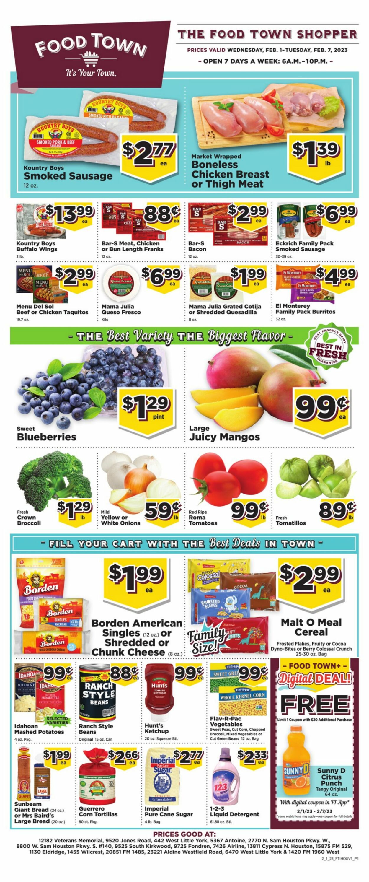 Food Town Ad from 02/08/2023