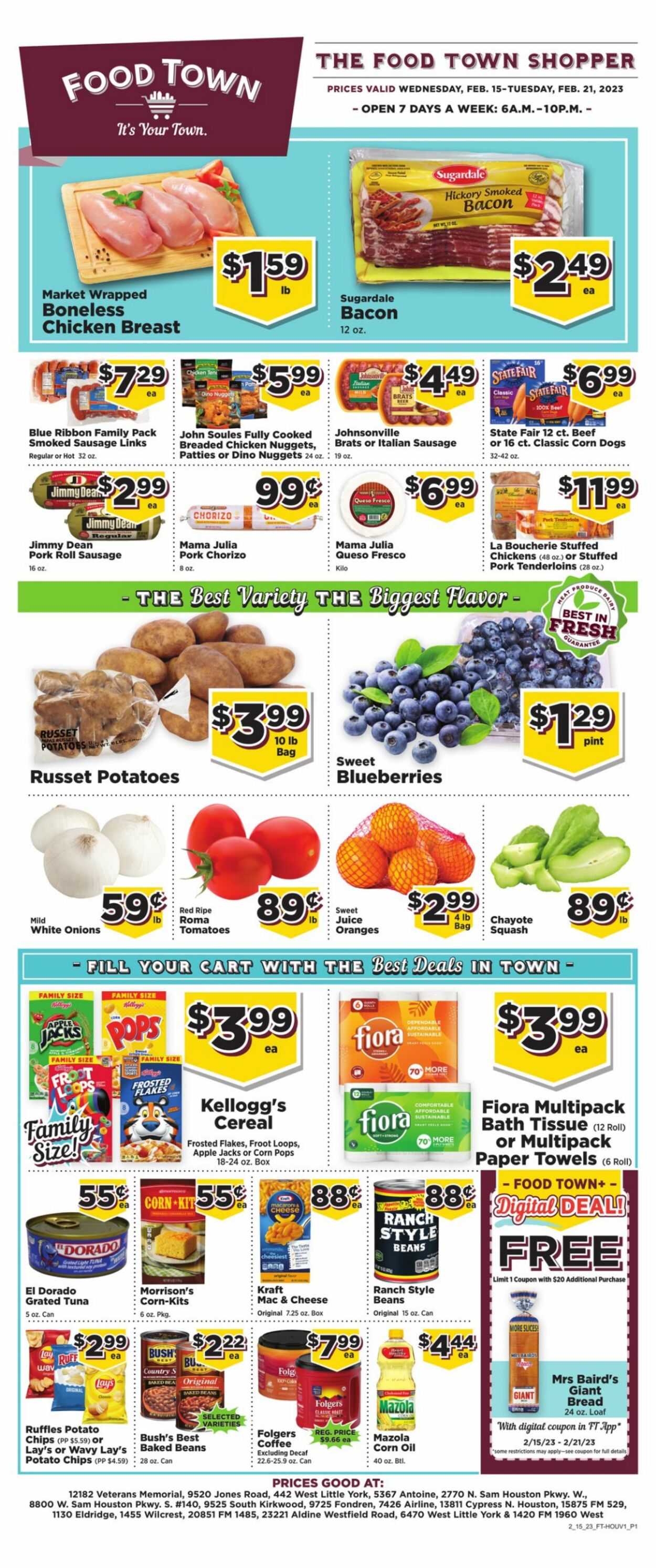 Food Town Ad from 02/22/2023