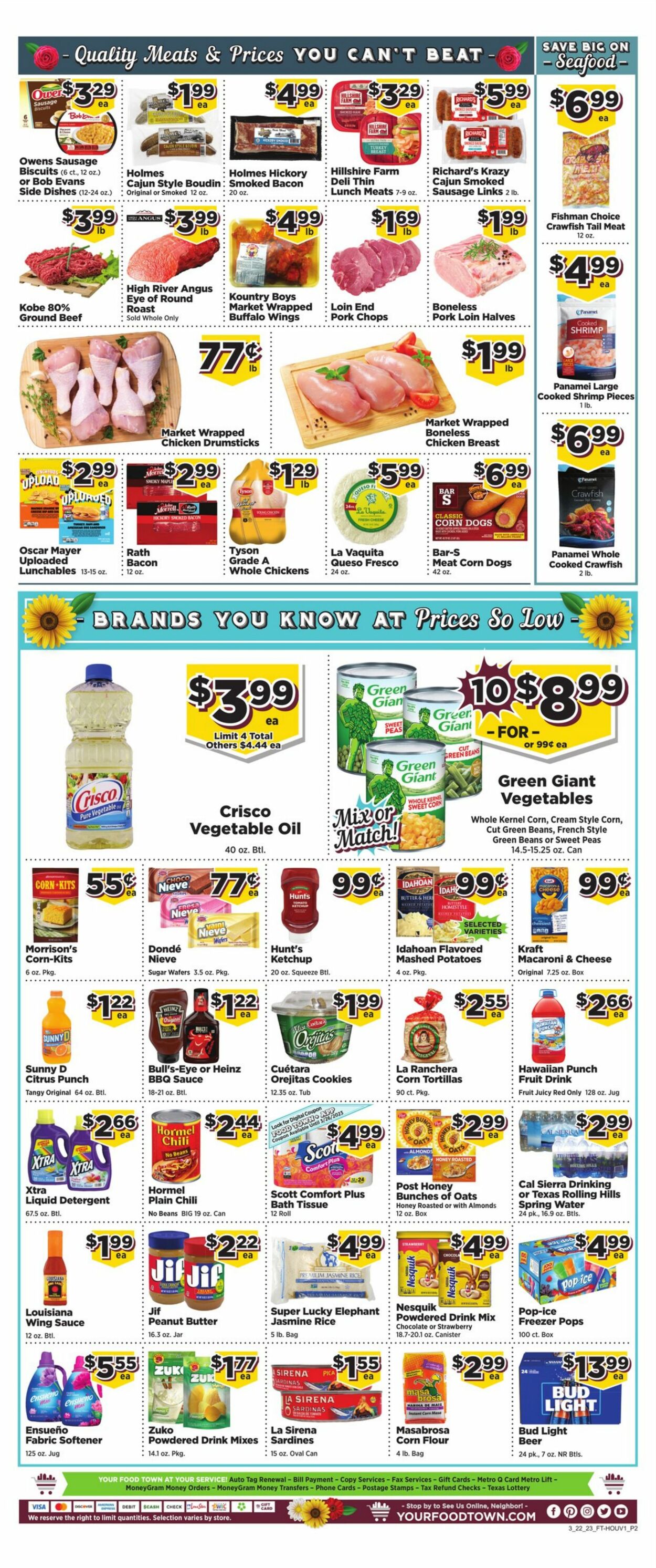 Food Town Ad from 03/22/2023