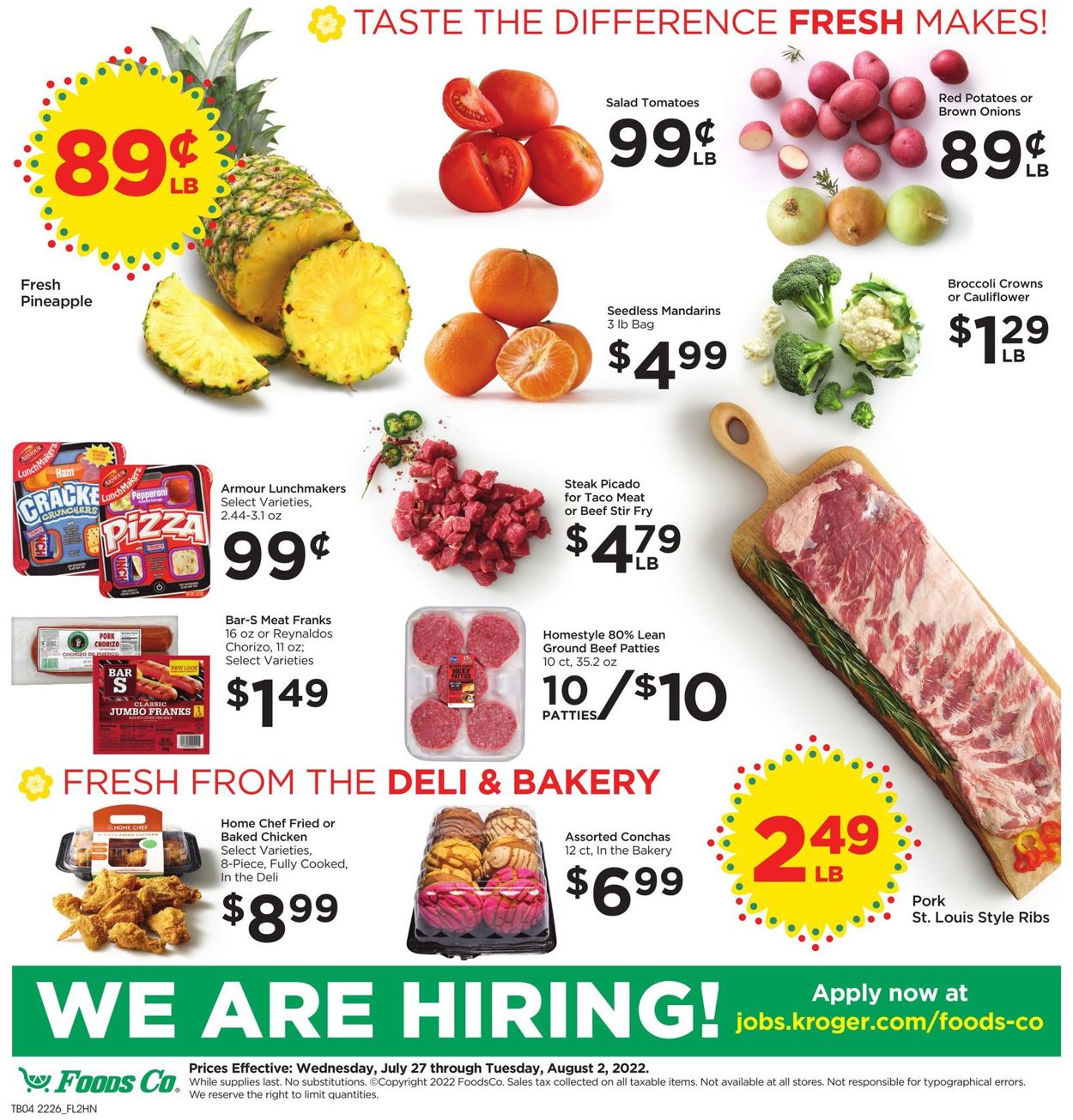 Foods Co. Ad from 07/27/2022