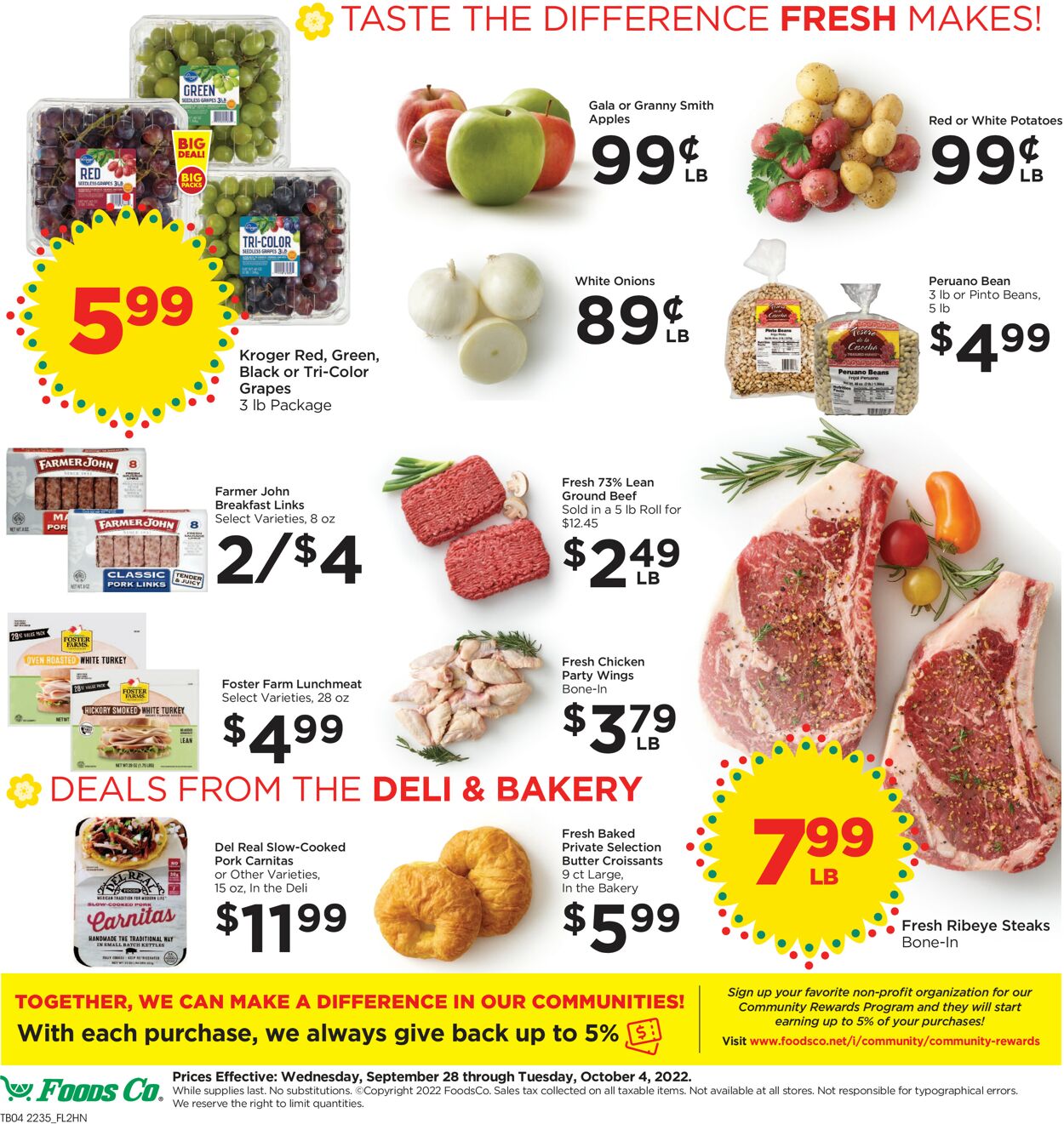 Foods Co. Ad from 09/28/2022