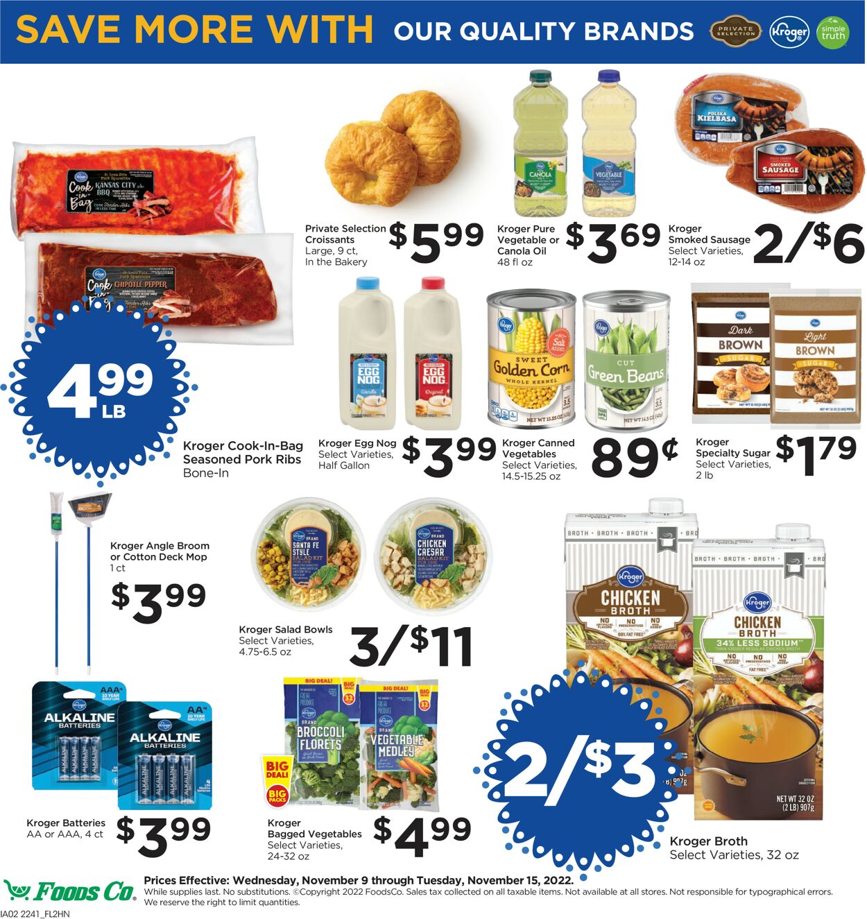 Foods Co. Ad from 11/09/2022