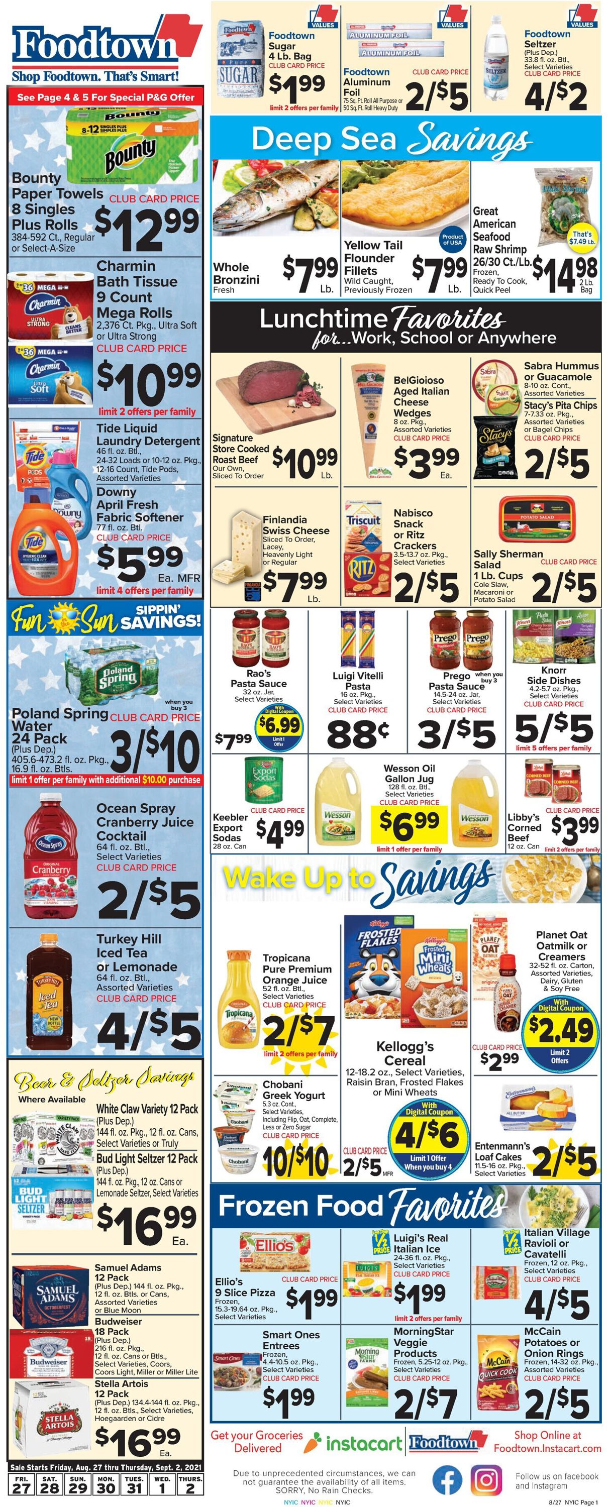 Foodtown Ad from 08/27/2021
