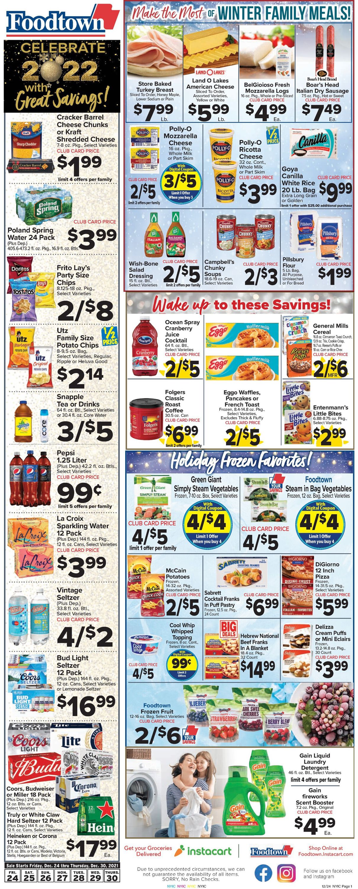 Foodtown Ad from 12/24/2021