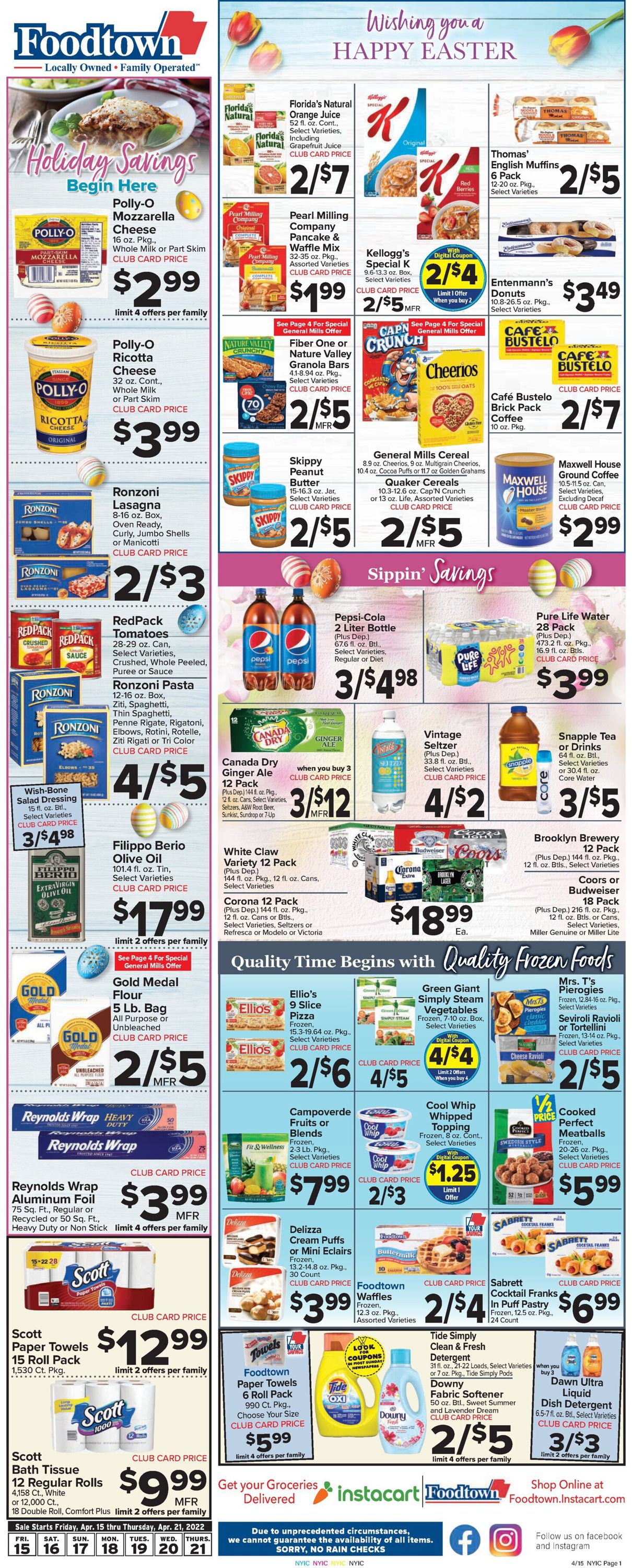 Foodtown Ad from 04/15/2022