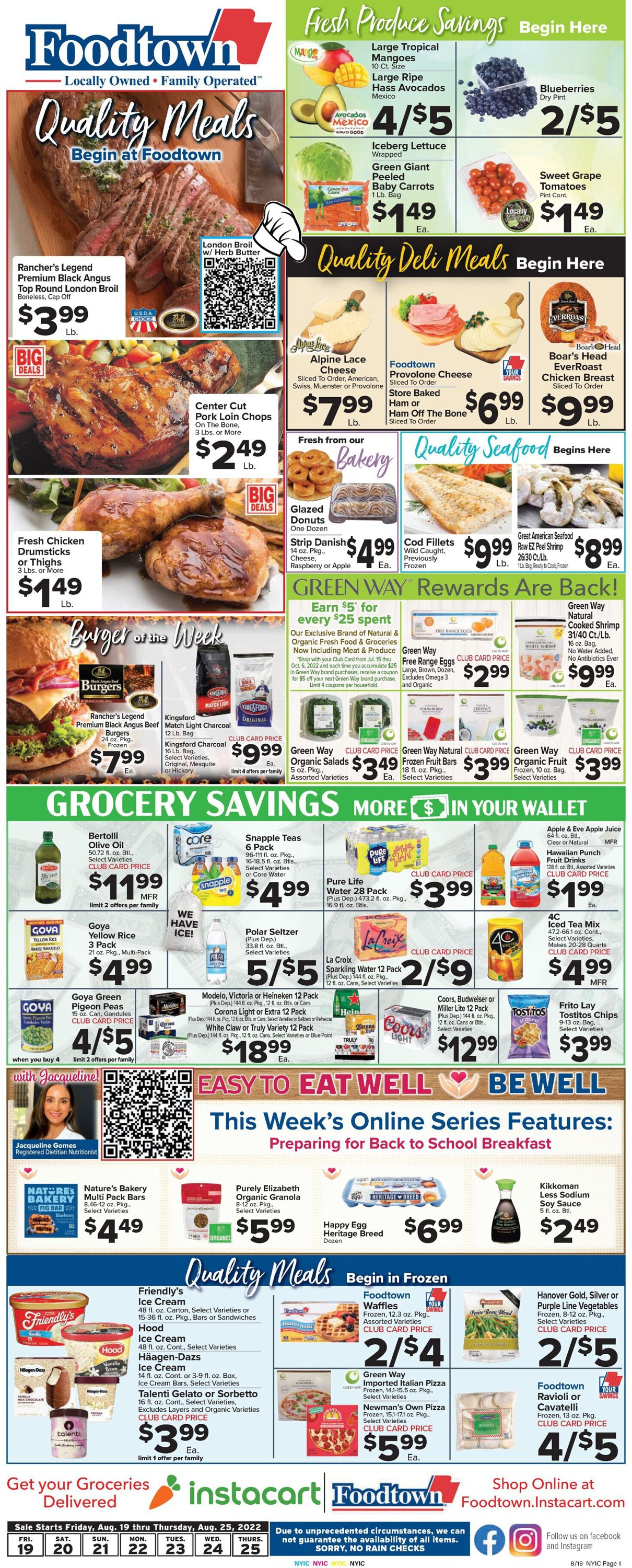 Foodtown Ad from 08/19/2022