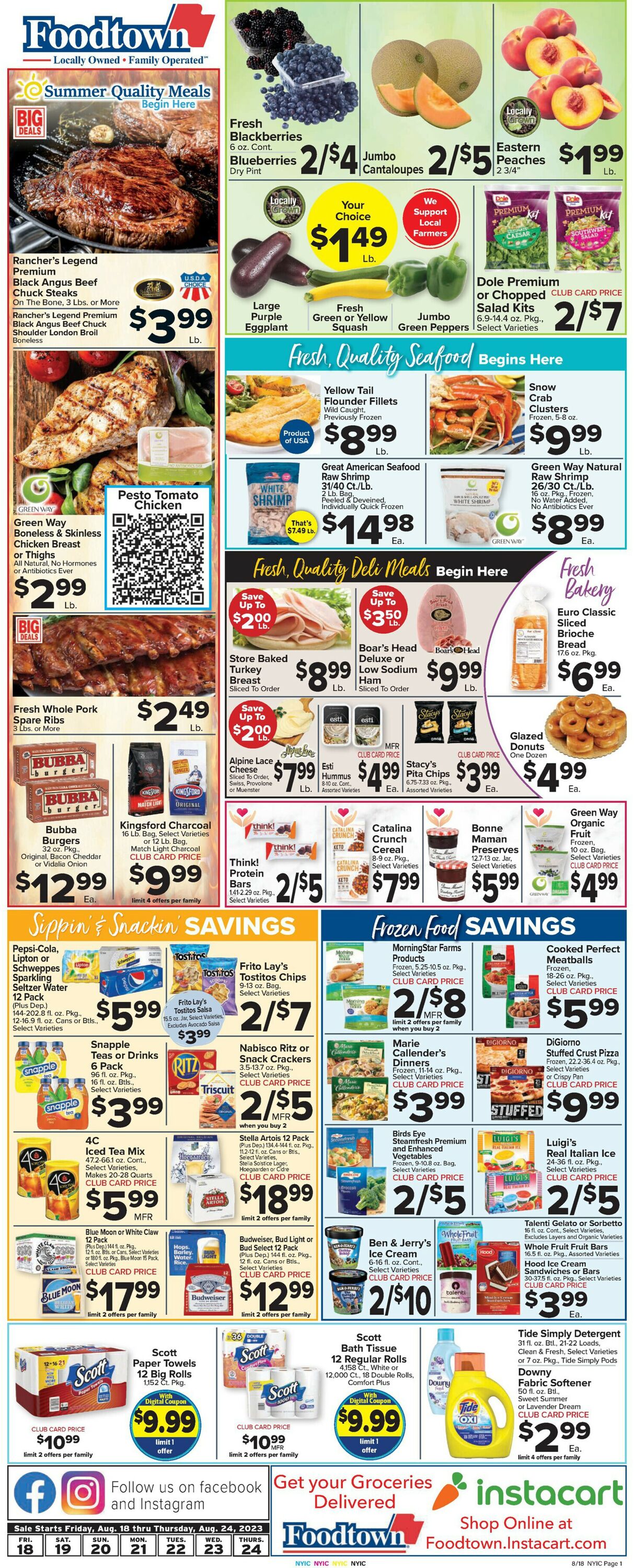 Foodtown Ad from 08/18/2023