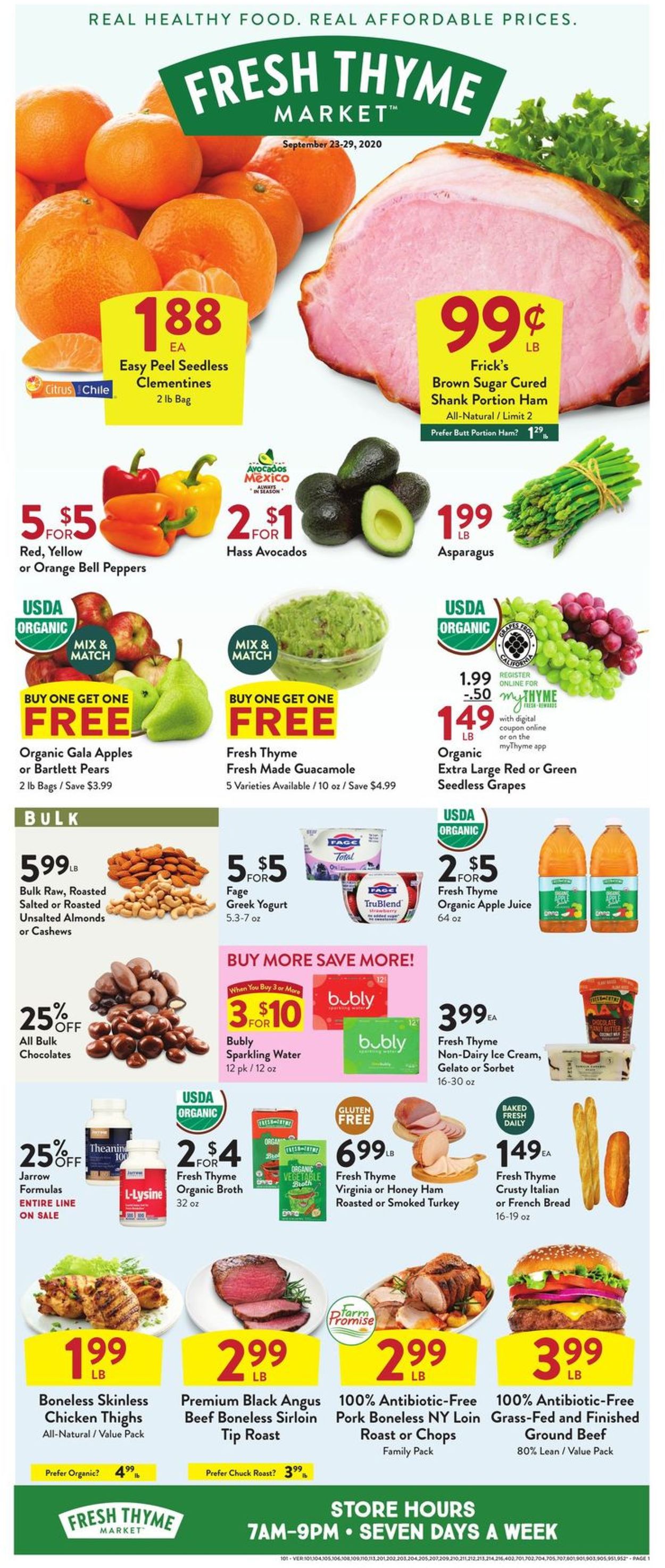 Fresh Thyme Ad from 09/23/2020