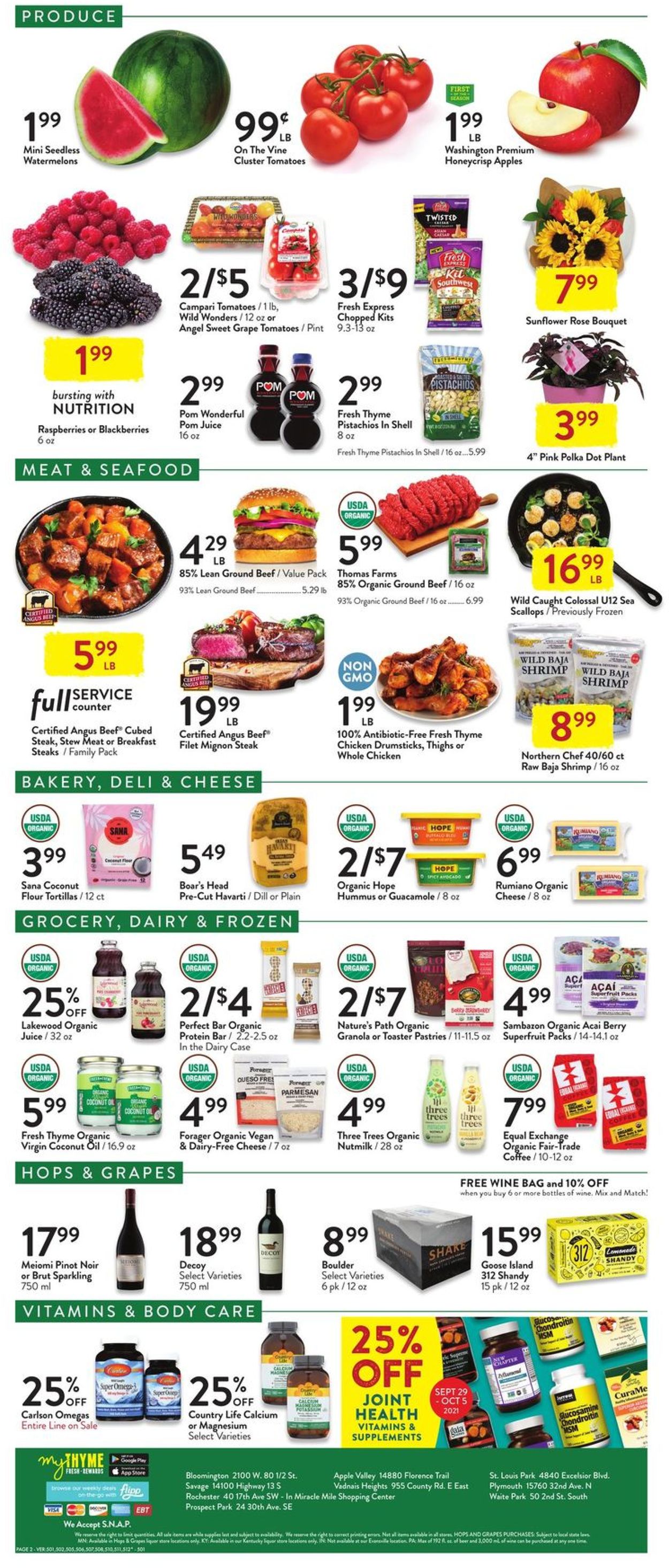Fresh Thyme Ad from 09/29/2021