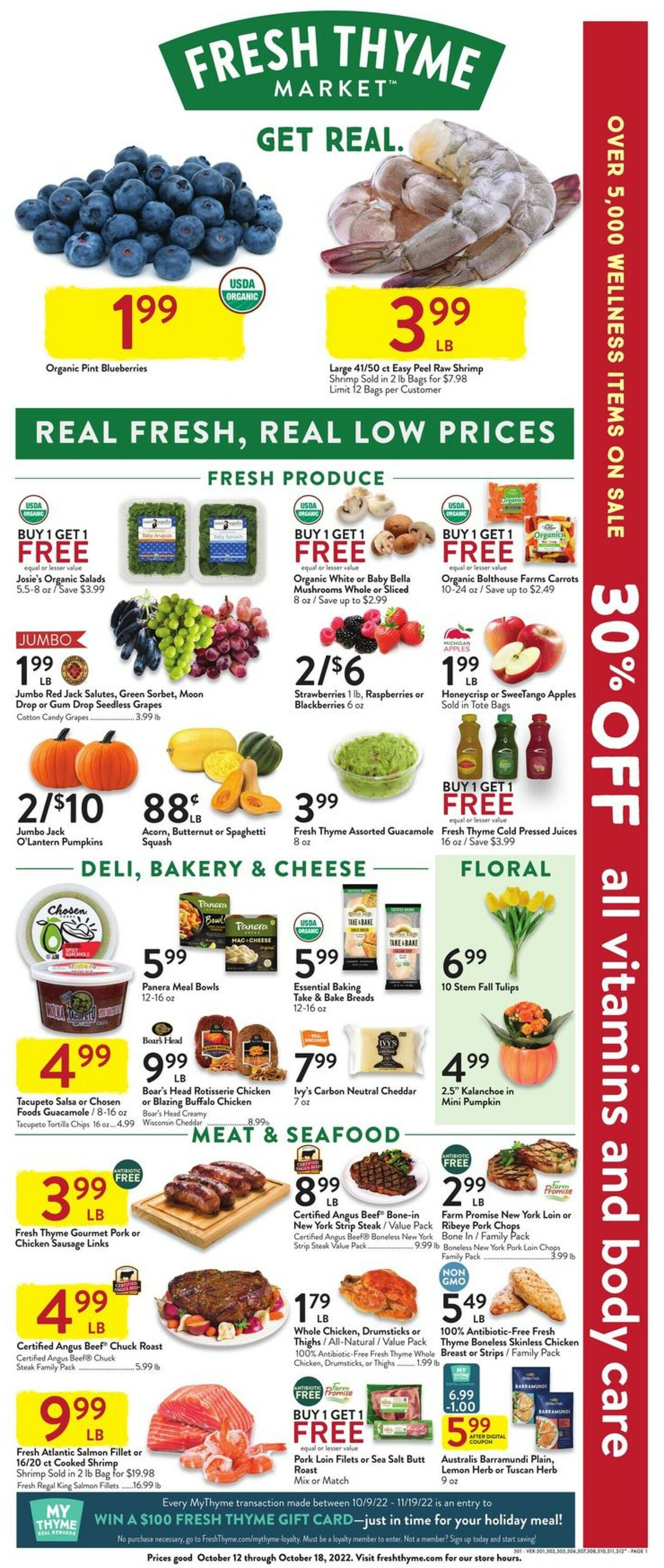 Fresh Thyme Ad from 10/12/2022