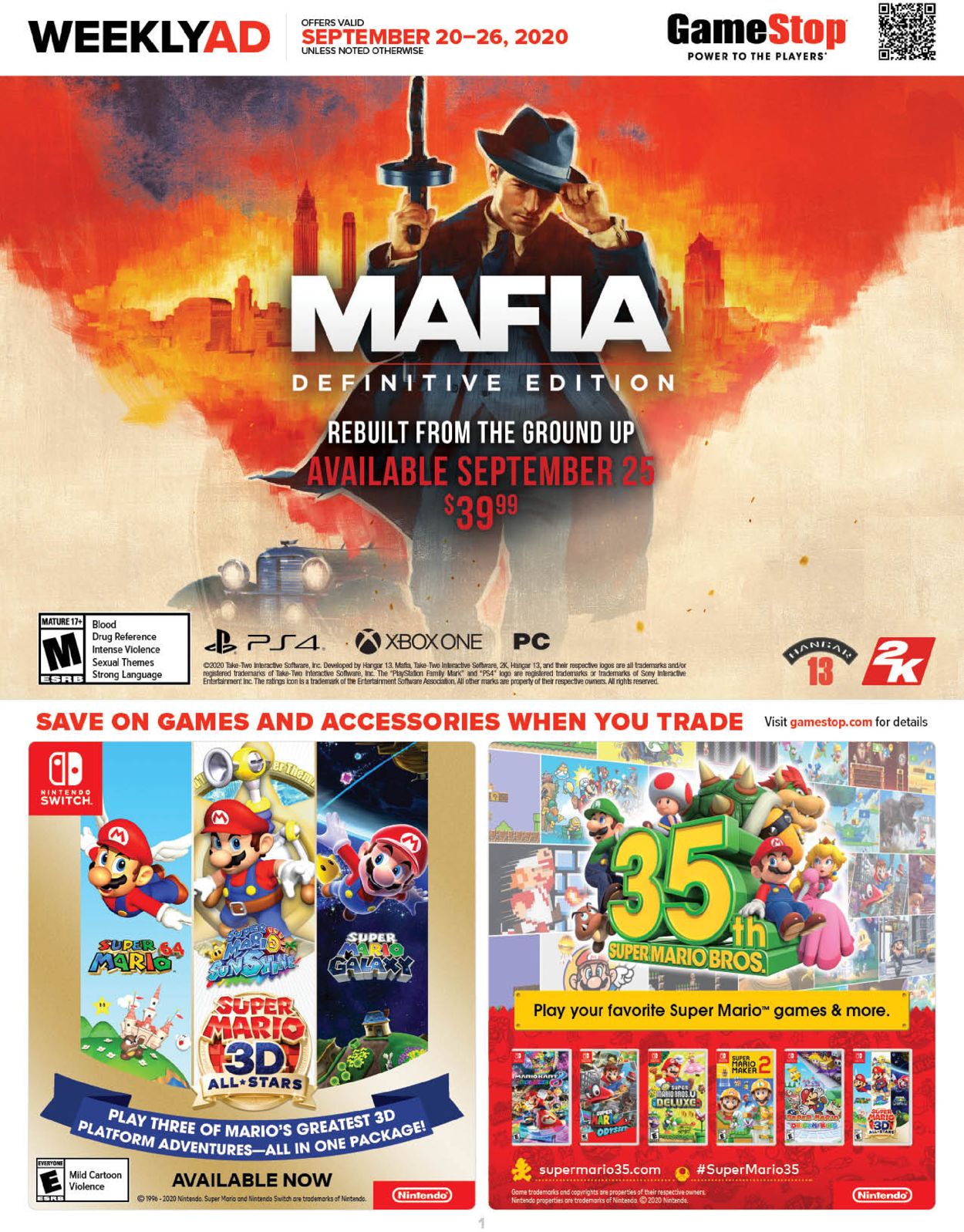 Game Stop Ad from 09/20/2020