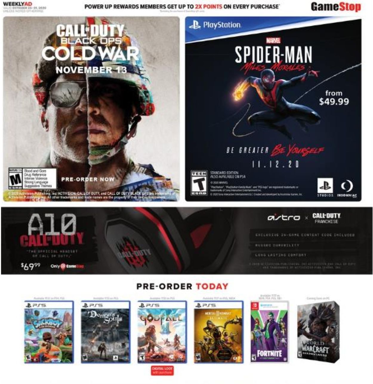 Game Stop Ad from 10/25/2020