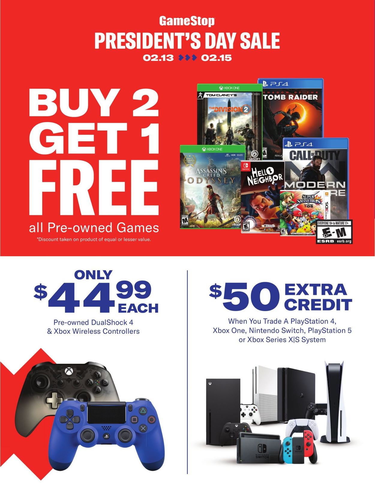 Game Stop Ad from 02/13/2021