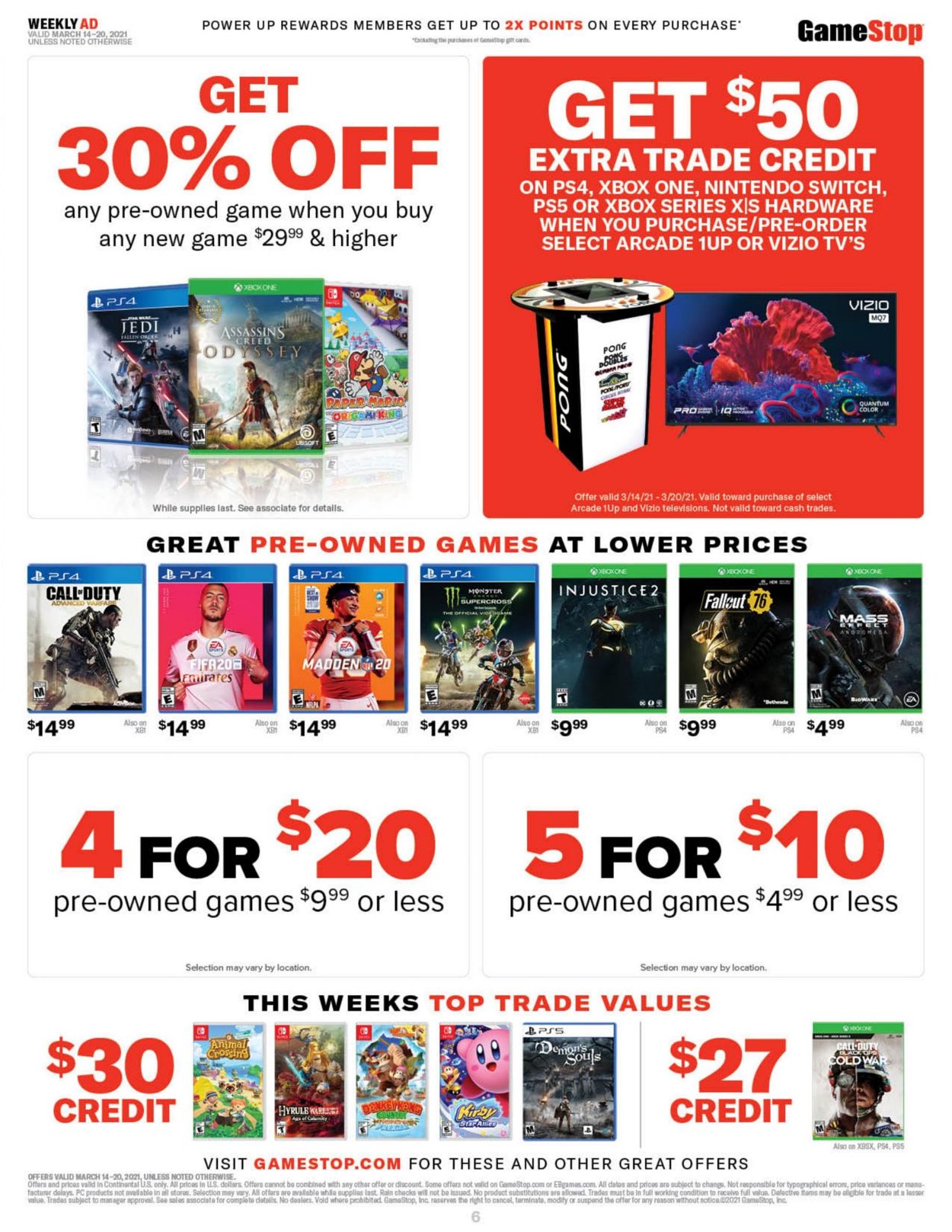 Game Stop Ad from 03/14/2021