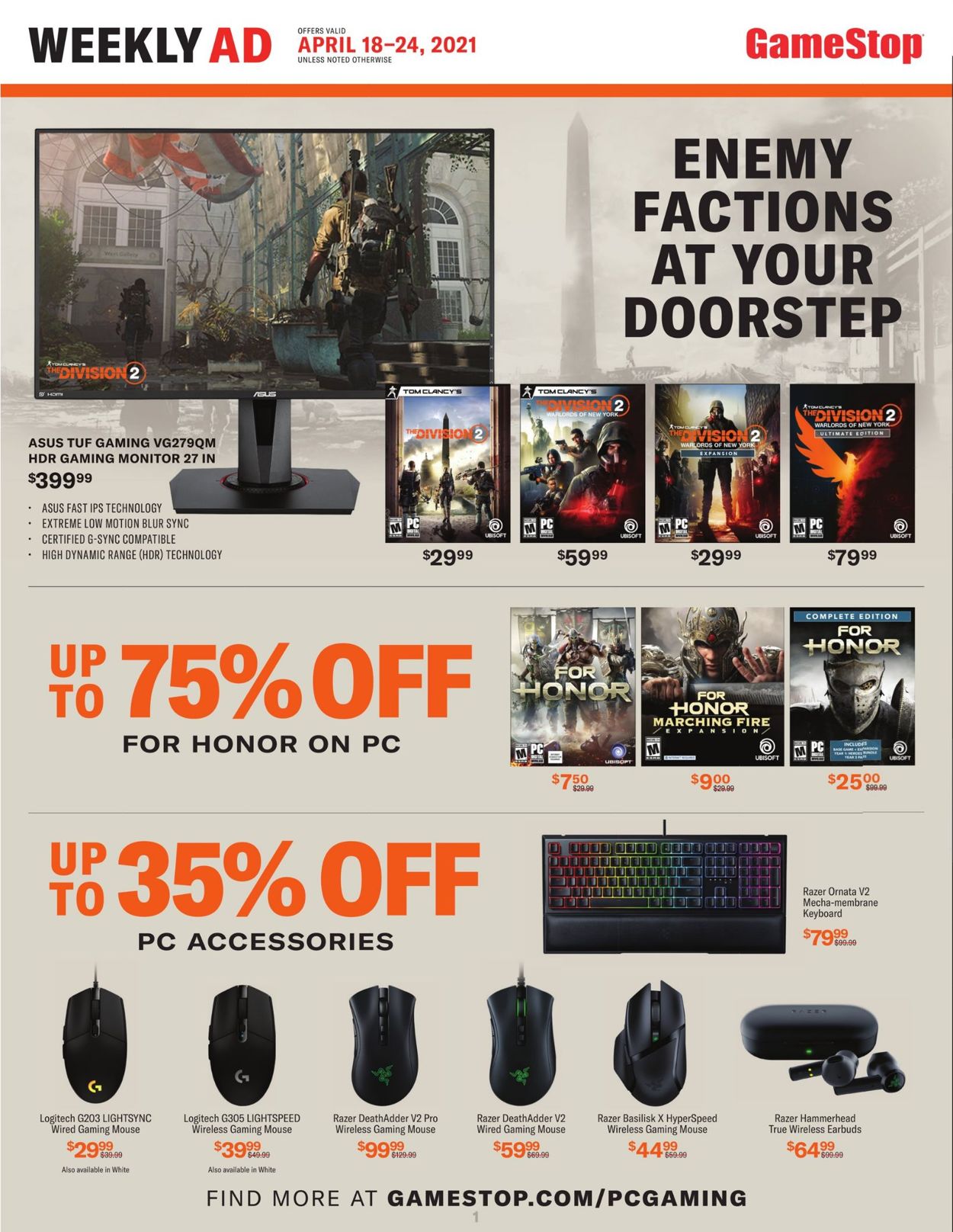 Game Stop Ad from 04/18/2021