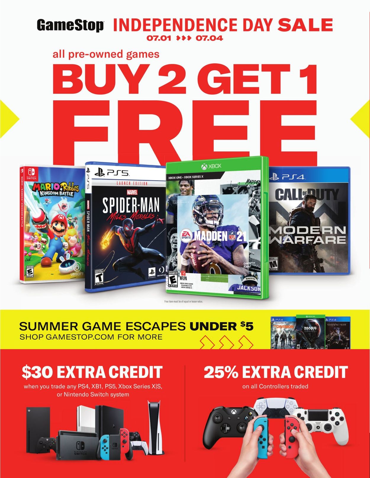 Game Stop Ad from 07/01/2021