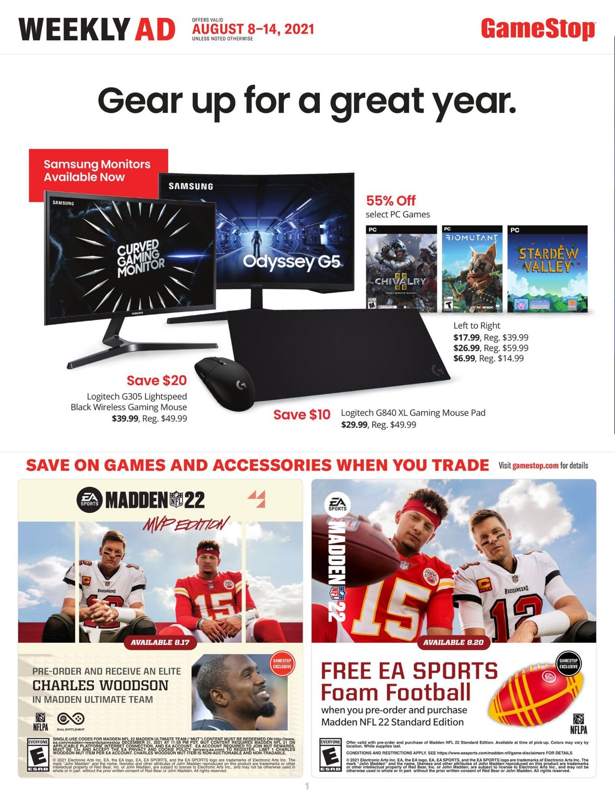 Game Stop Ad from 08/08/2021