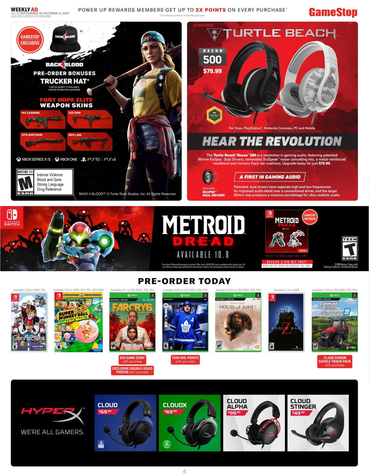 Game Stop Ad from 09/26/2021