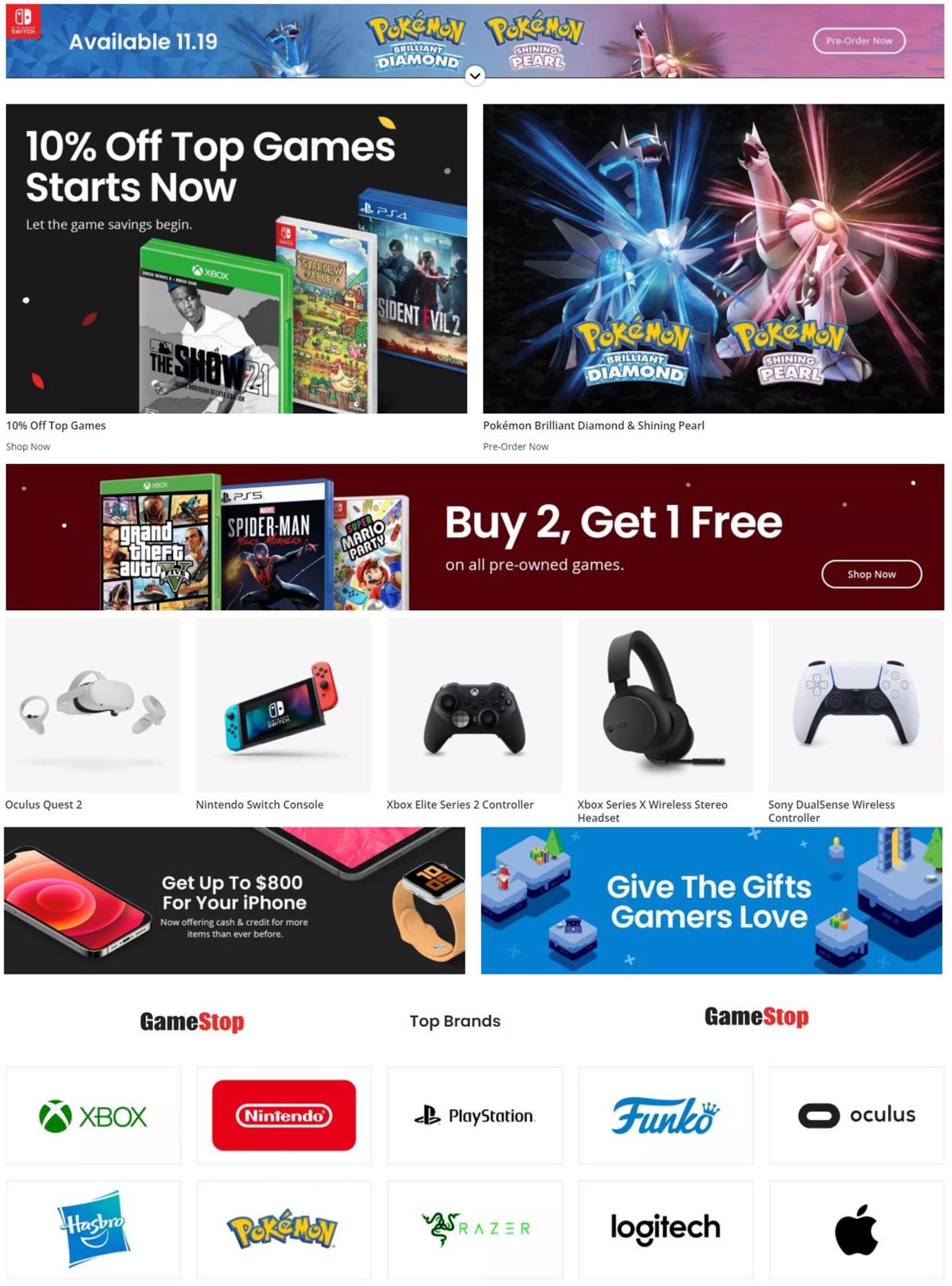 Game Stop Ad from 11/17/2021