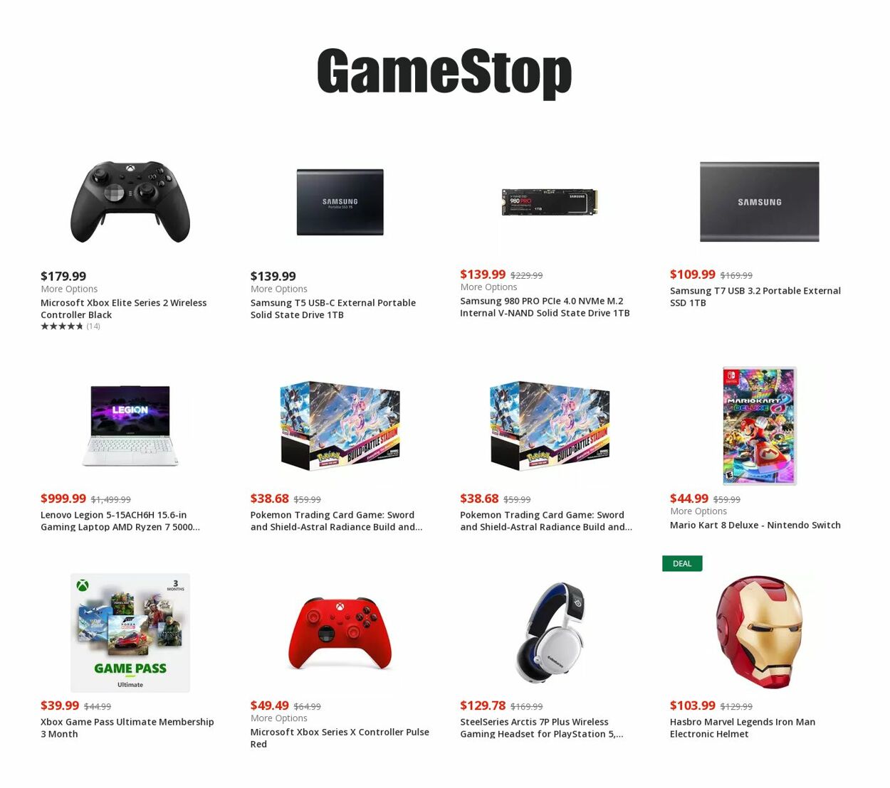 Game Stop Ad from 09/22/2022