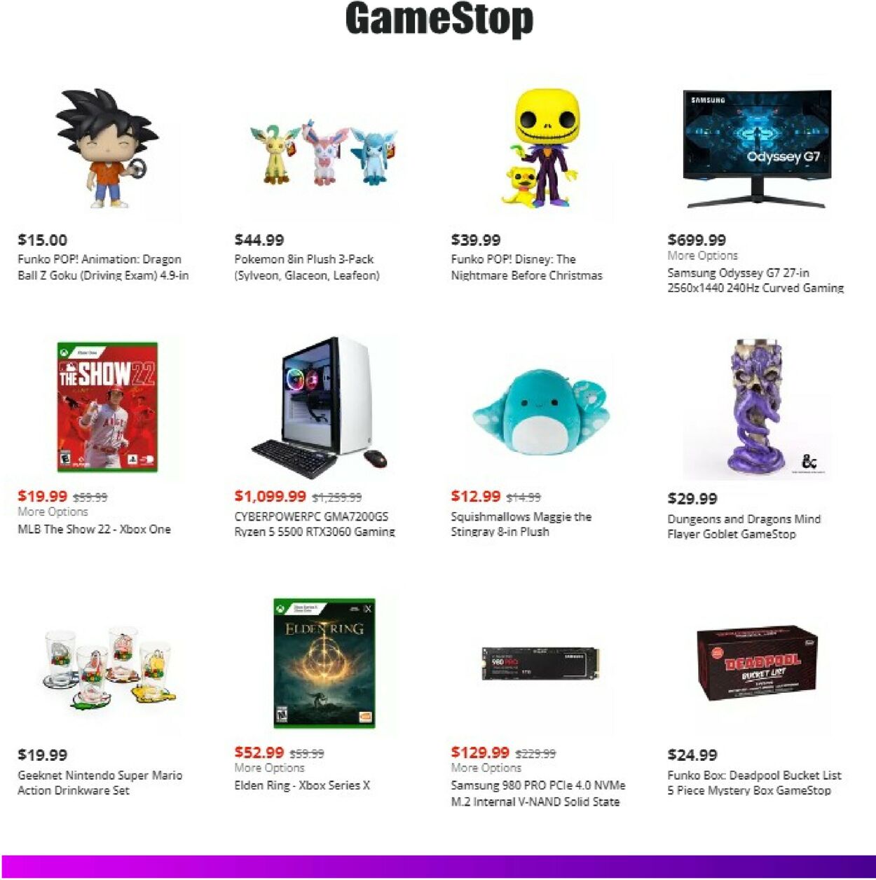 Game Stop Ad from 10/12/2022