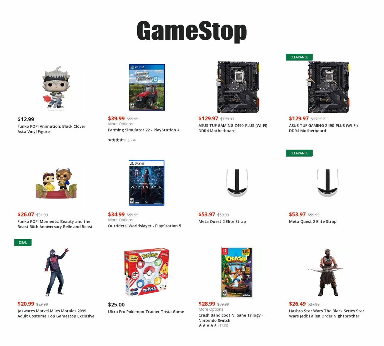 Game Stop Ad from 10/12/2022
