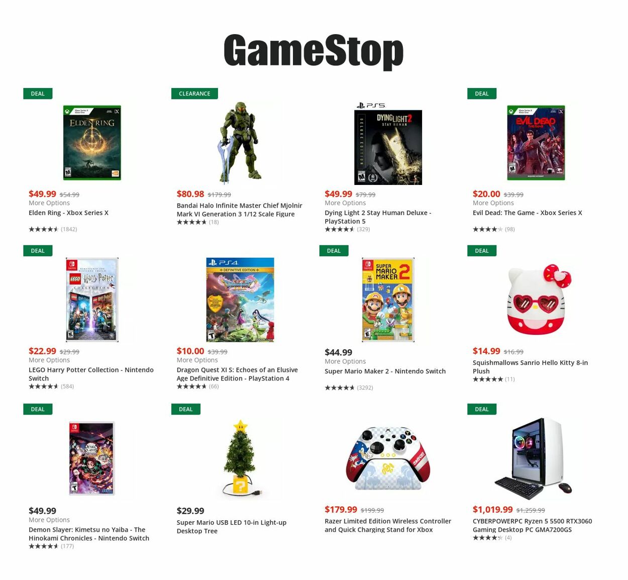 Game Stop Ad from 11/16/2022