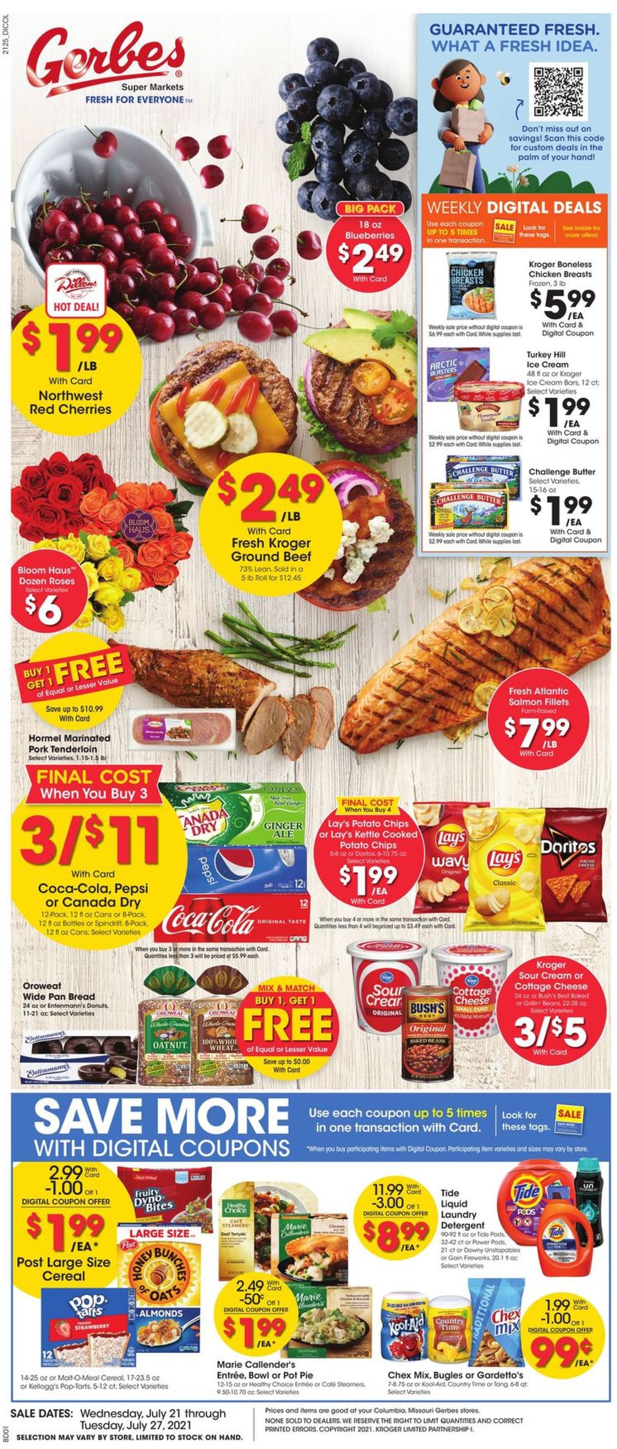 Gerbes Super Markets Ad from 07/21/2021