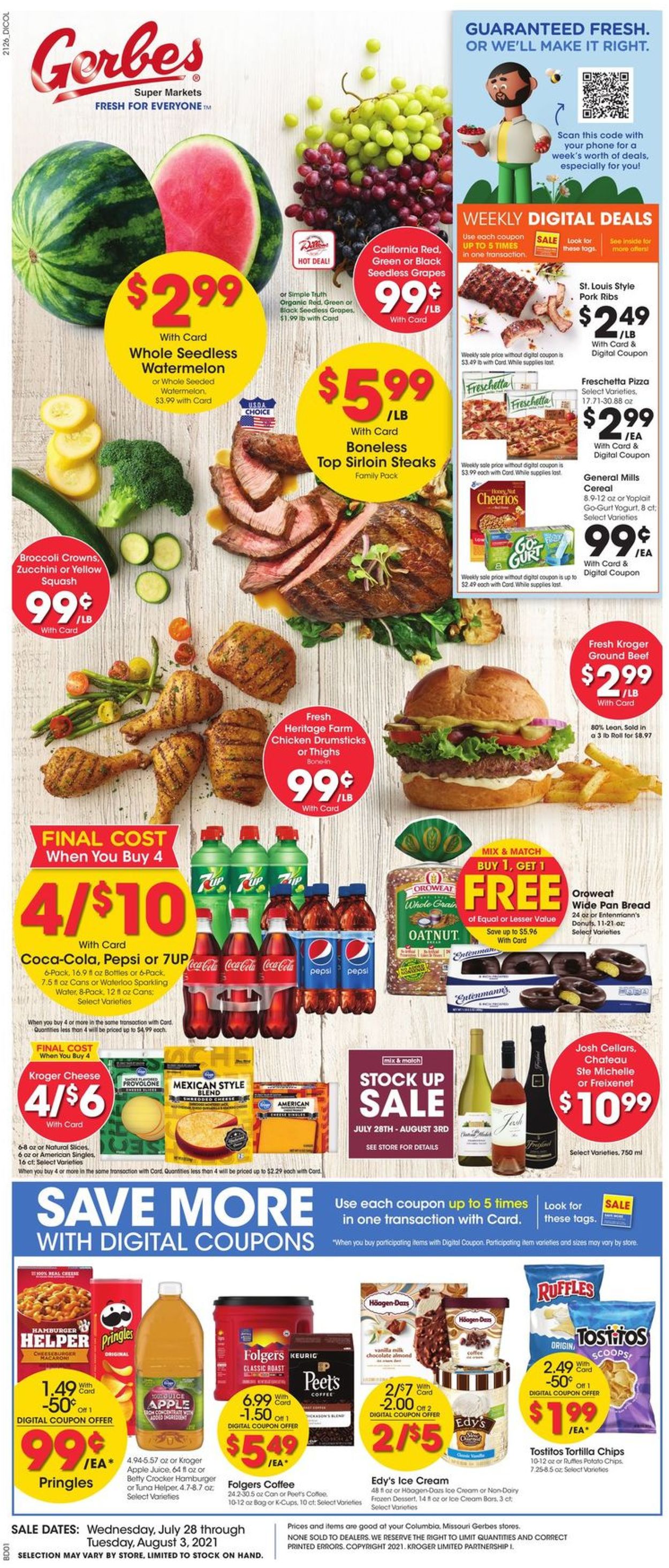 Gerbes Super Markets Ad from 07/28/2021