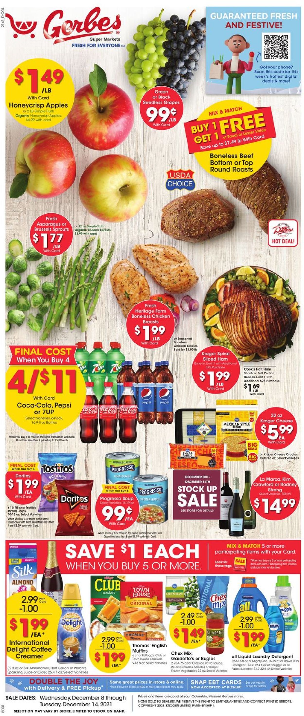 Gerbes Super Markets Ad from 12/08/2021