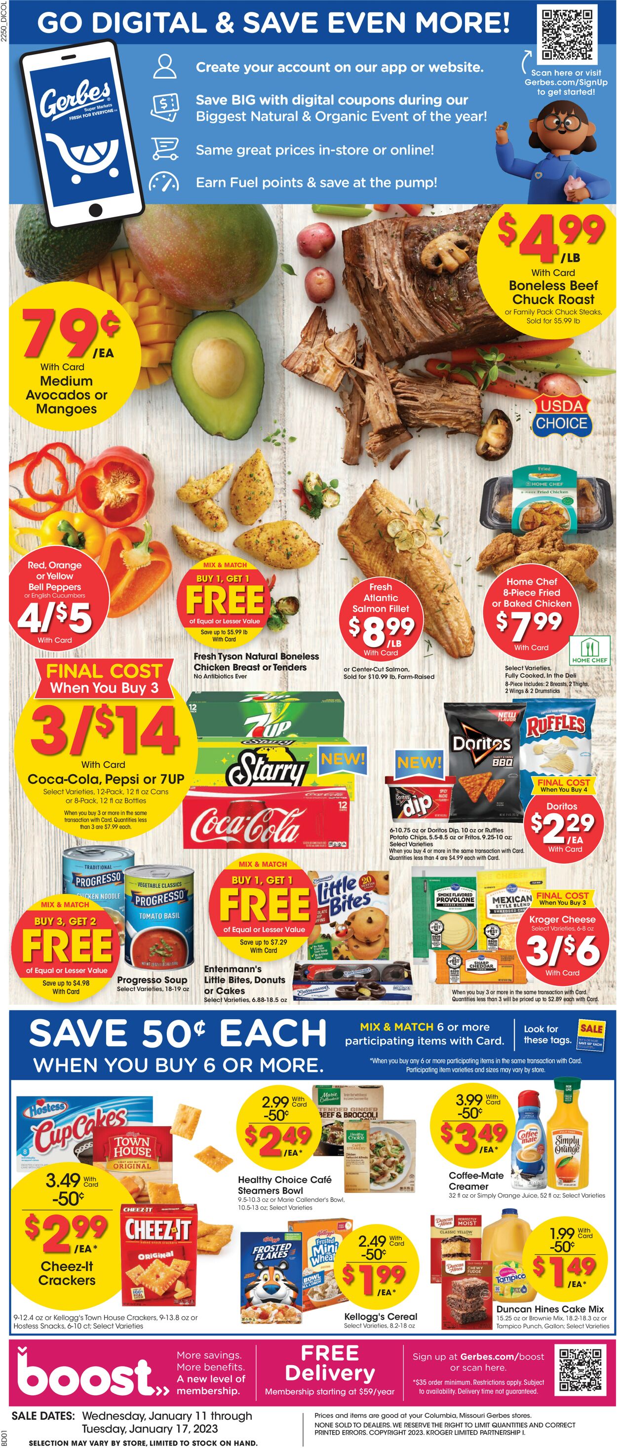 Gerbes Super Markets Ad from 01/11/2023