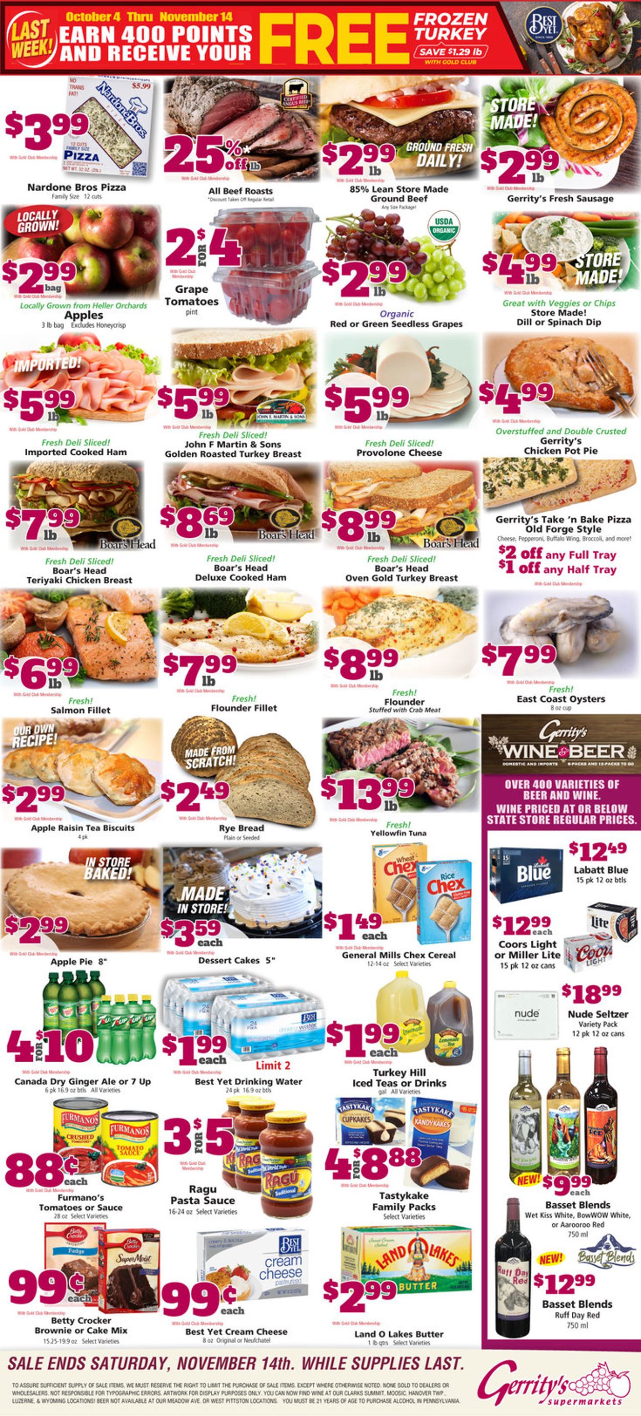 Gerrity's Supermarkets Ad from 11/04/2020