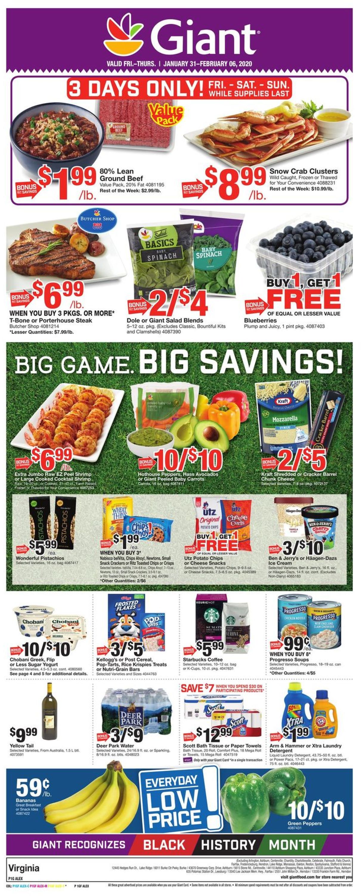 Giant Food Ad from 01/31/2020