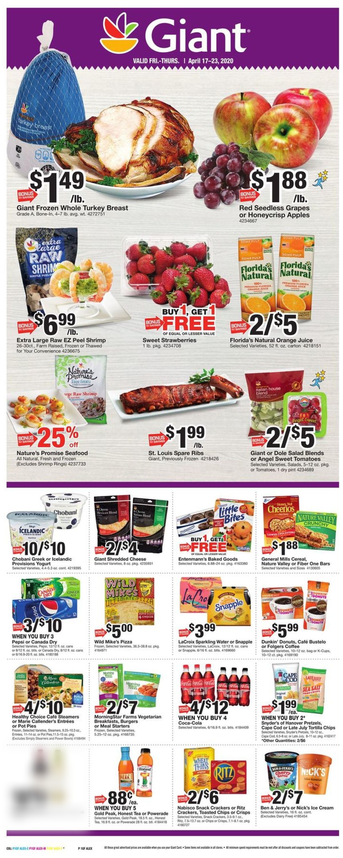 Giant Food Ad from 04/17/2020