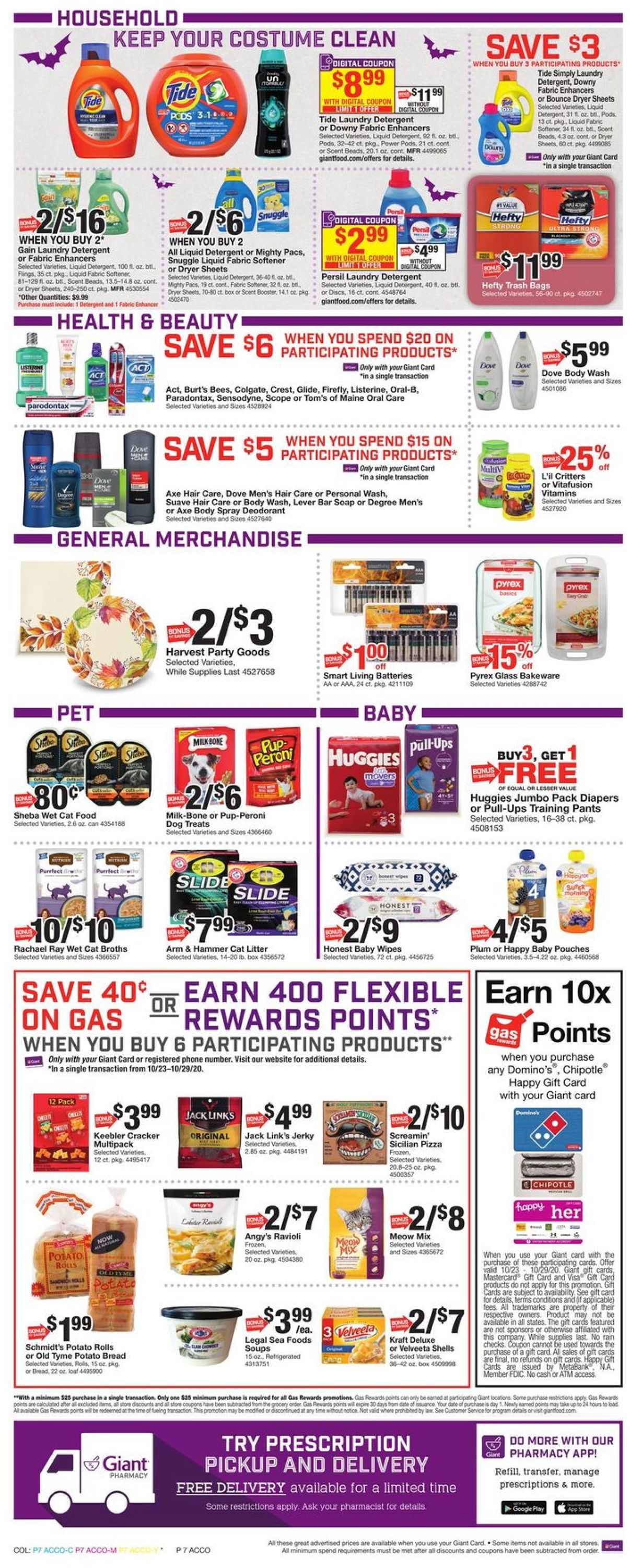 Giant Food Ad from 10/23/2020