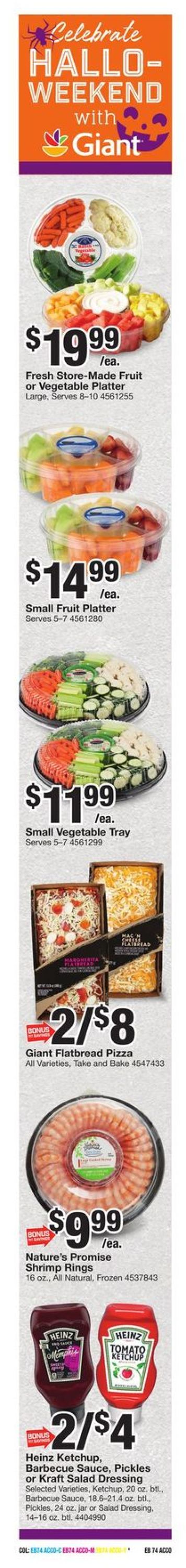 Giant Food Ad from 10/30/2020
