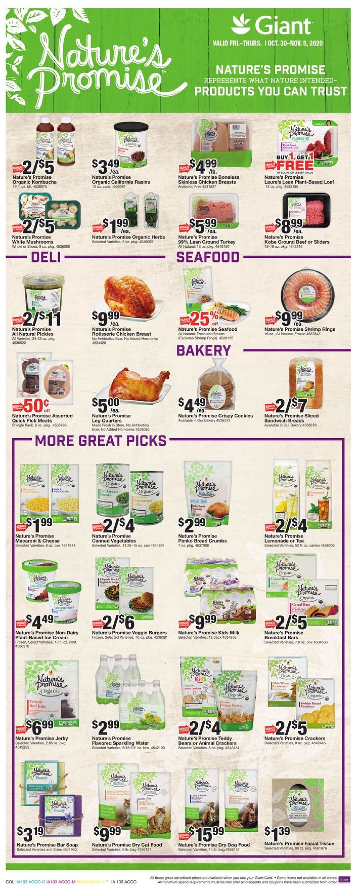 Giant Food Ad from 10/30/2020