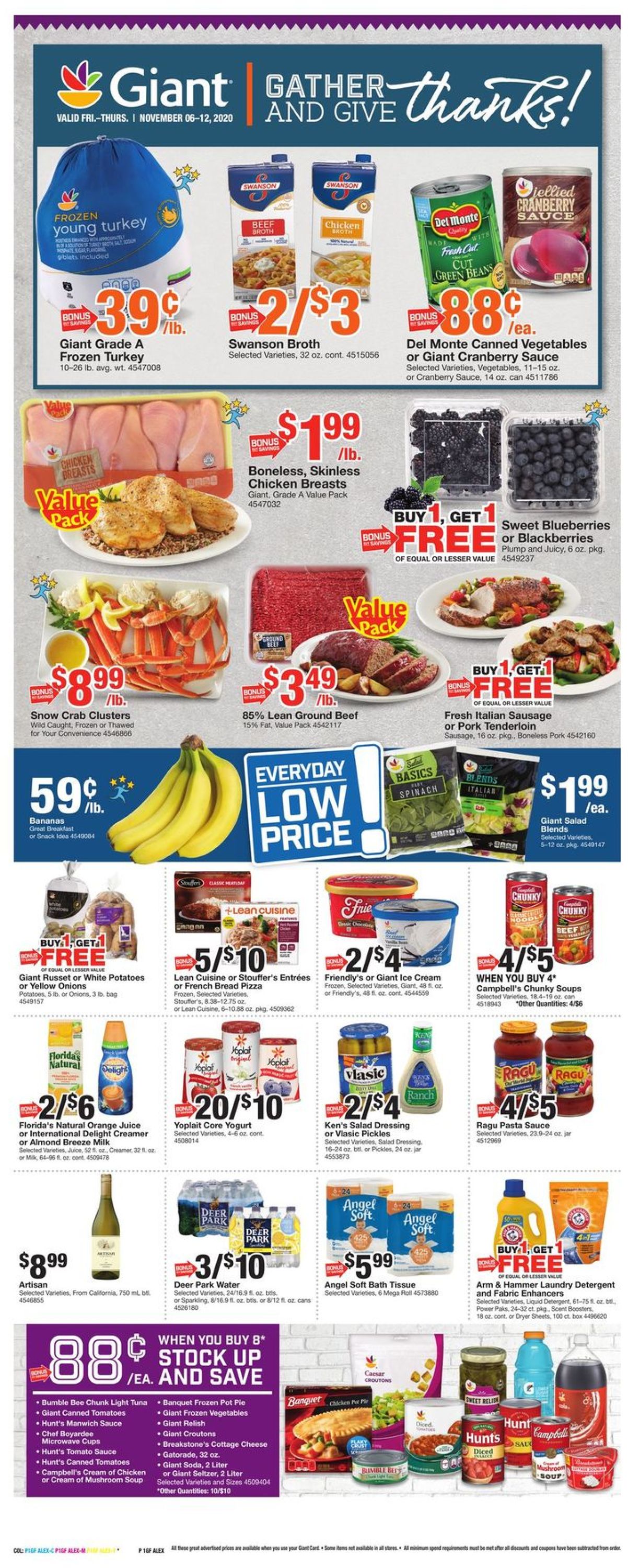 Giant Food Ad from 11/06/2020