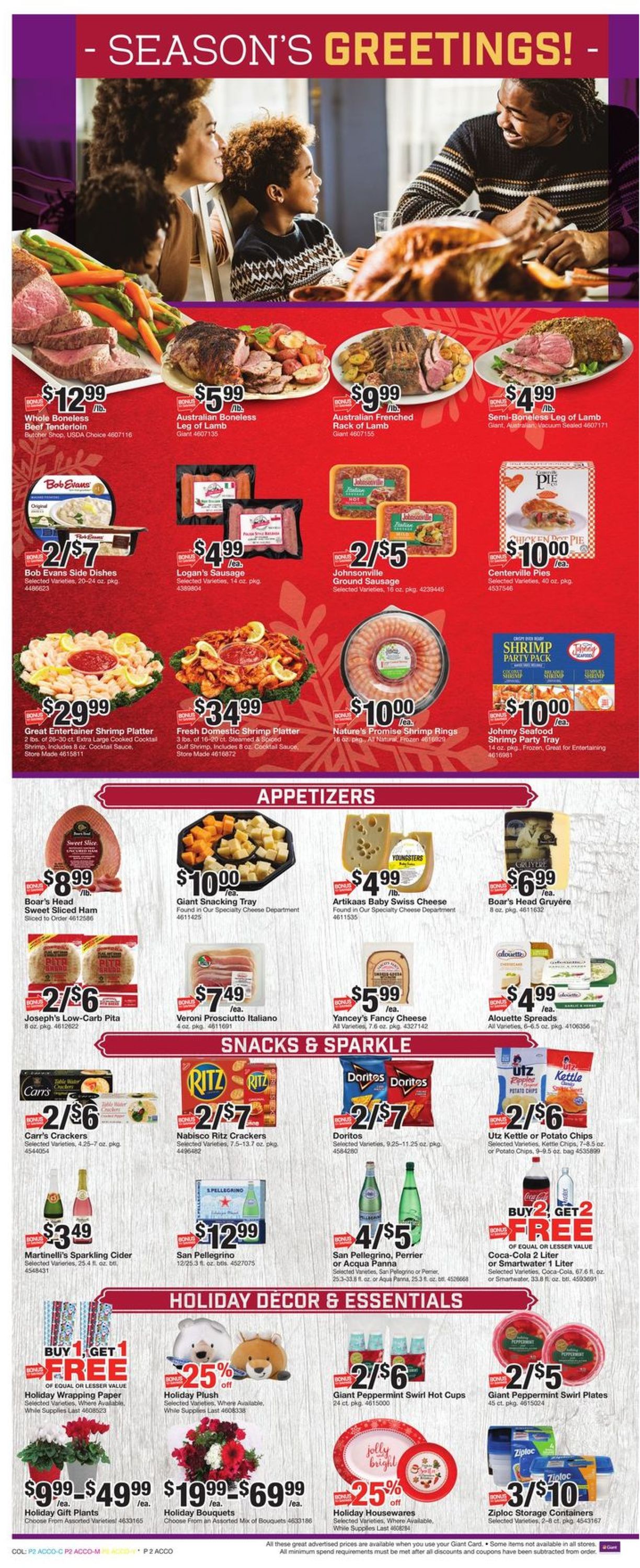 Giant Food Ad from 12/11/2020