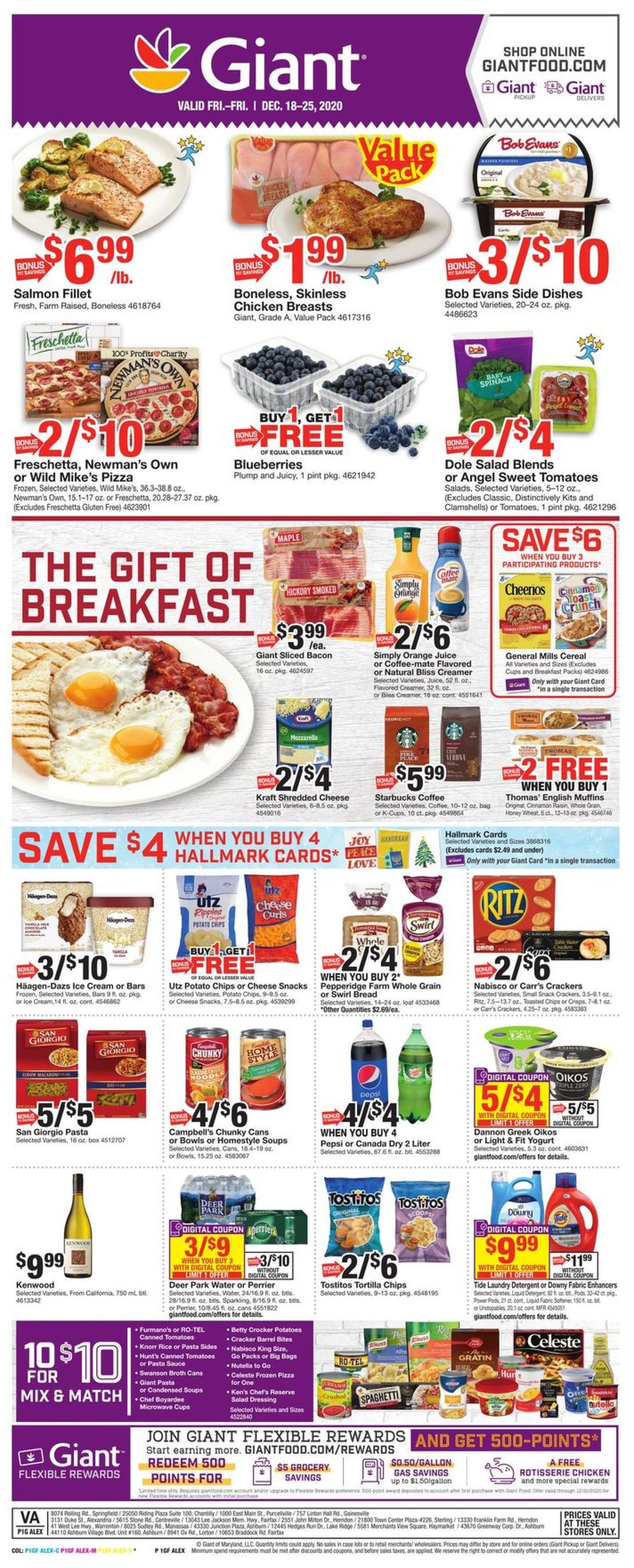 Giant Food Ad from 12/18/2020