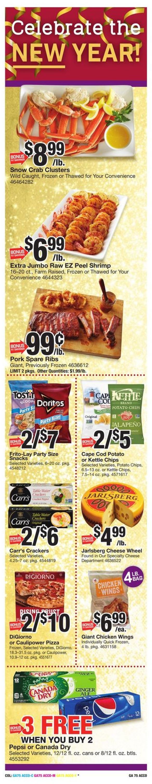 Giant Food Ad from 12/26/2020