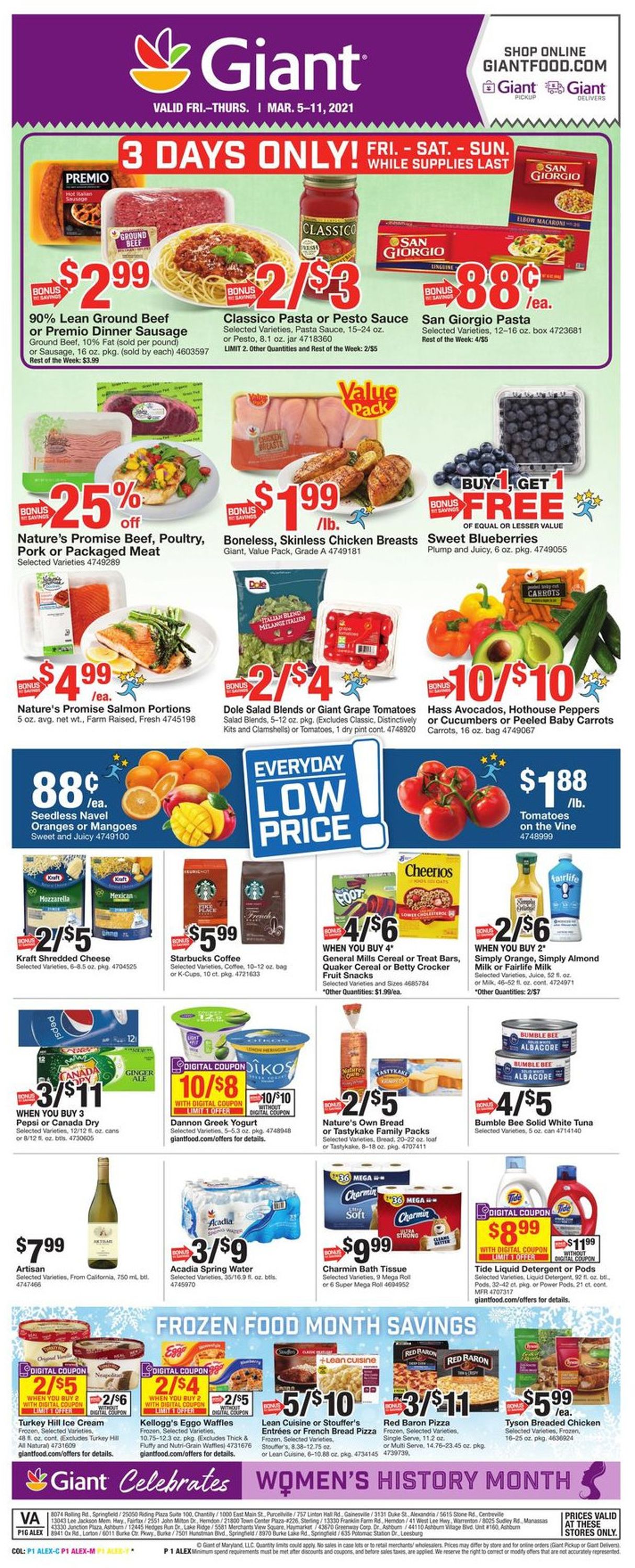 Giant Food Ad from 03/05/2021