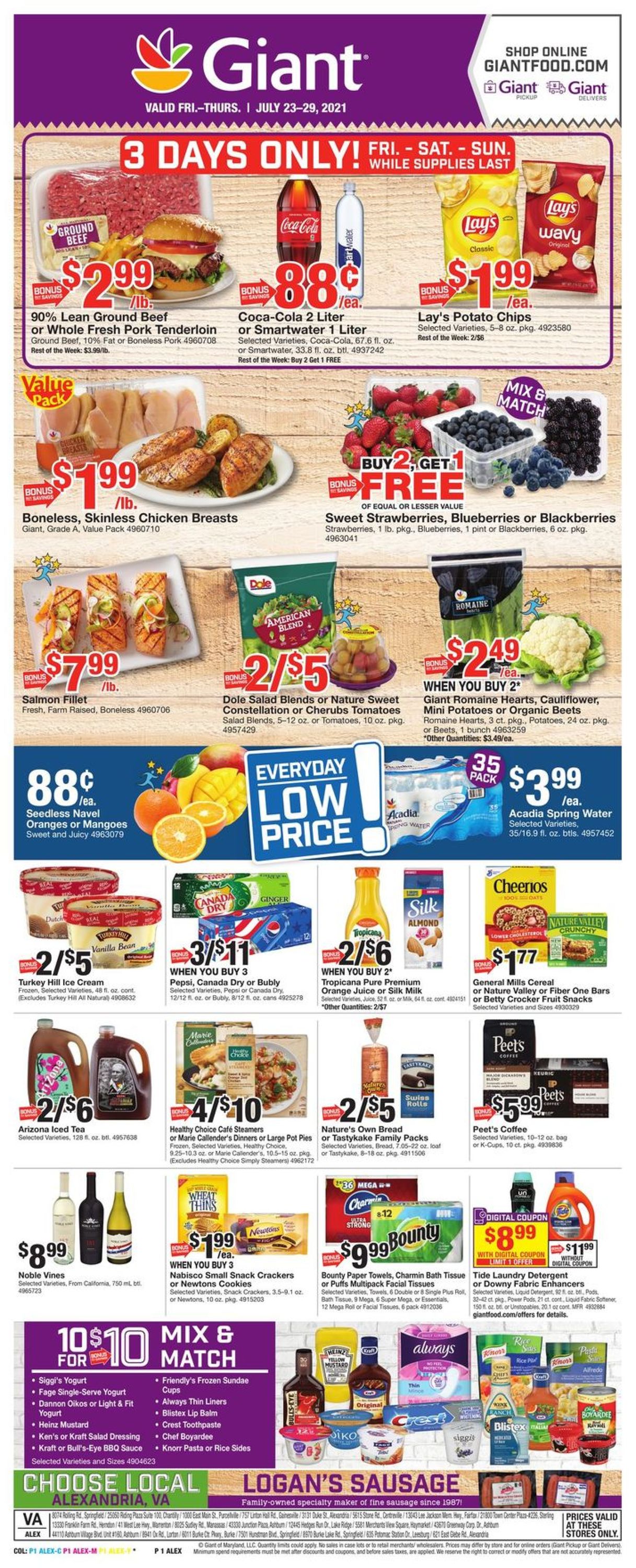 Giant Food Ad from 07/23/2021